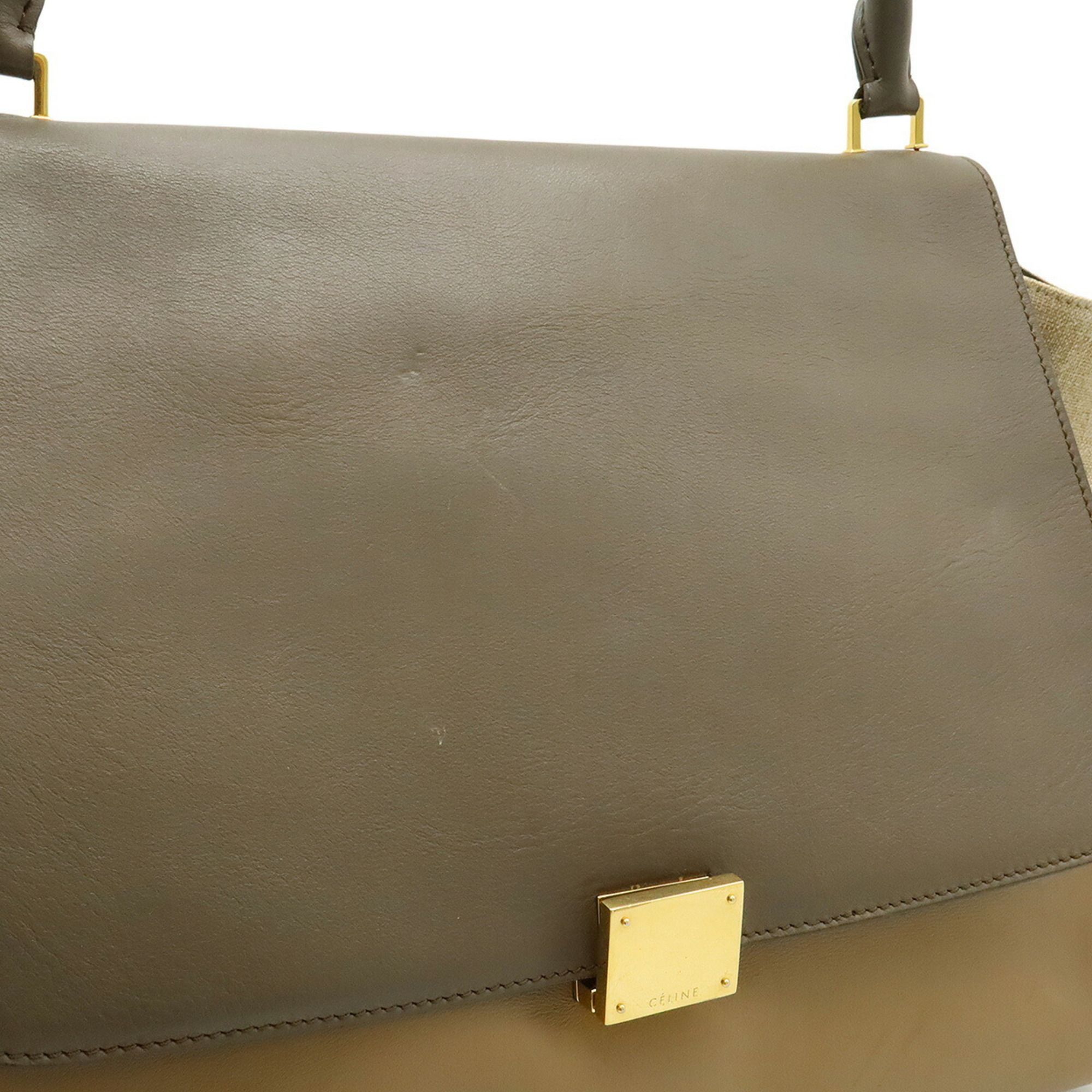 Leather Canvas Handbag Shoulder Bag (Pre-Owned) - Celine - Modalova