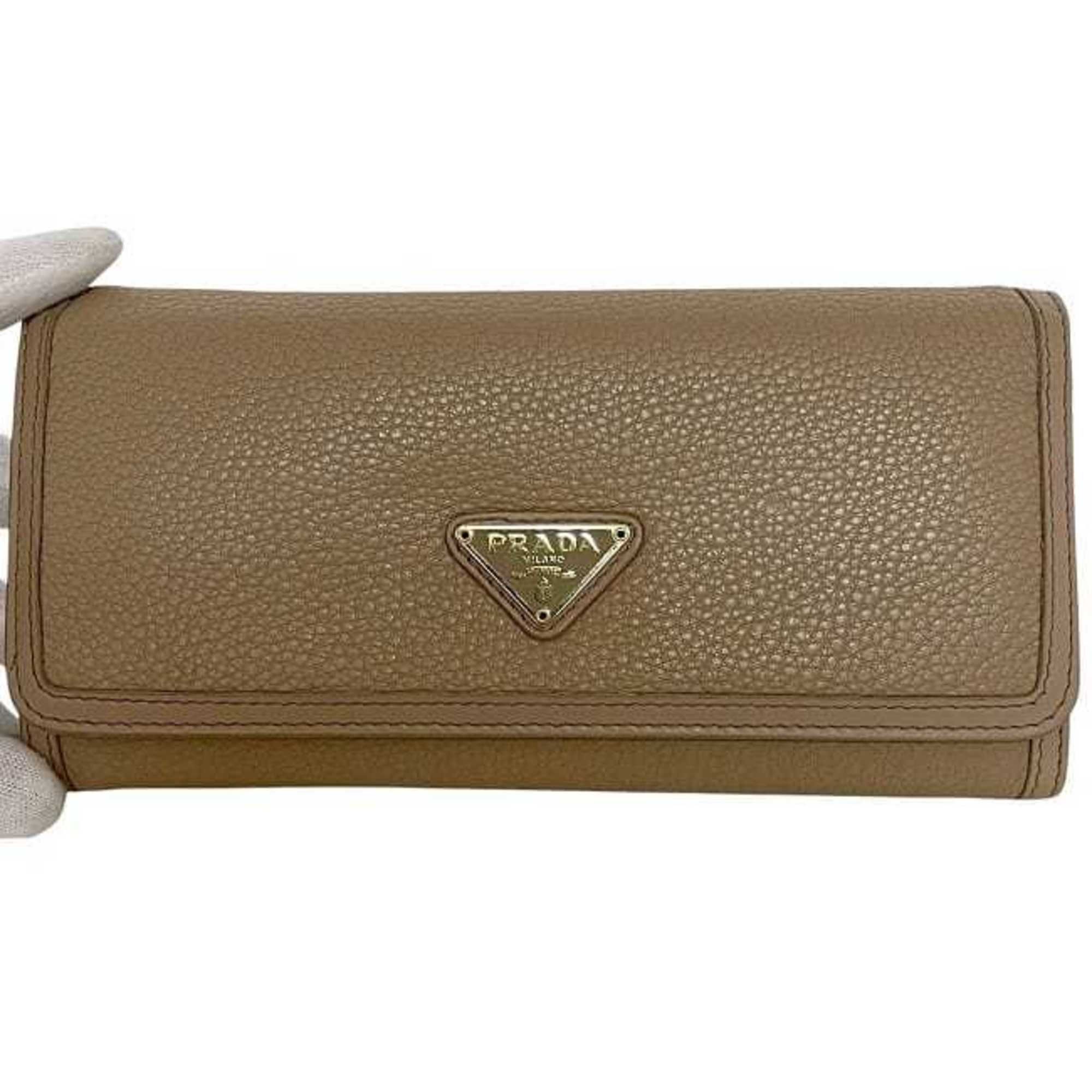 Leather Long Wallet (Bi-Fold) (Pre-Owned) - Prada - Modalova