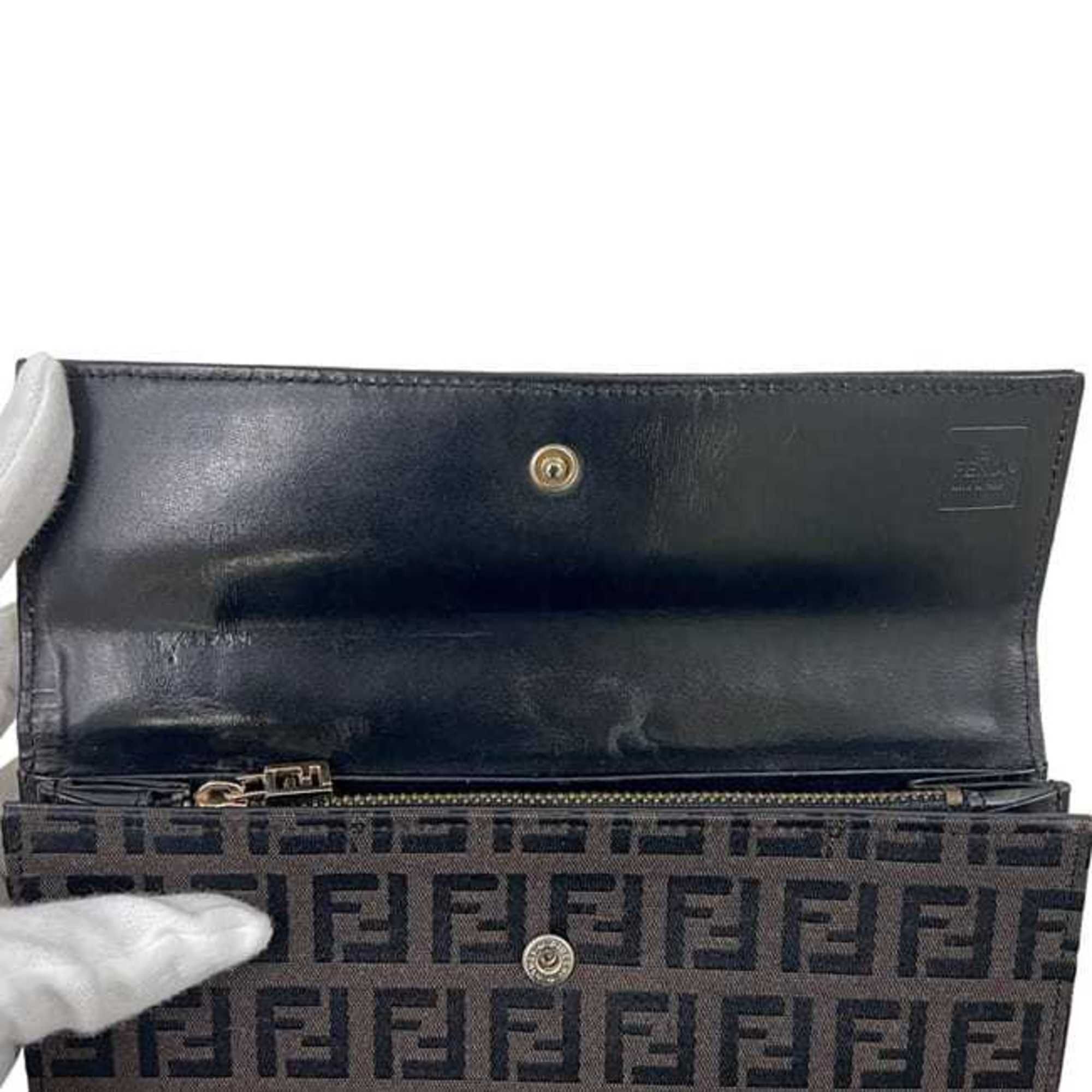 Canvas Leather Long Wallet (Bi-Fold) (Pre-Owned) - Fendi - Modalova