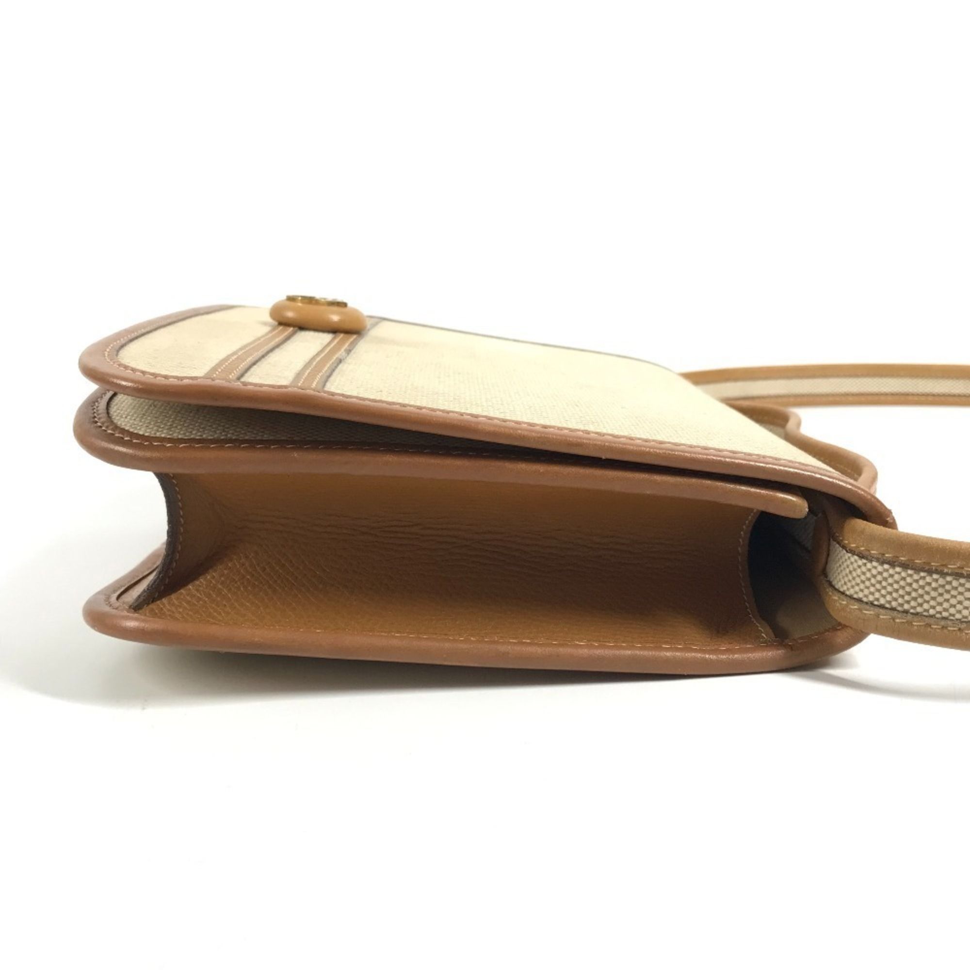 Leather Canvas Handbag Pochette Shoulder Bag (Pre-Owned) - Hermes - Modalova