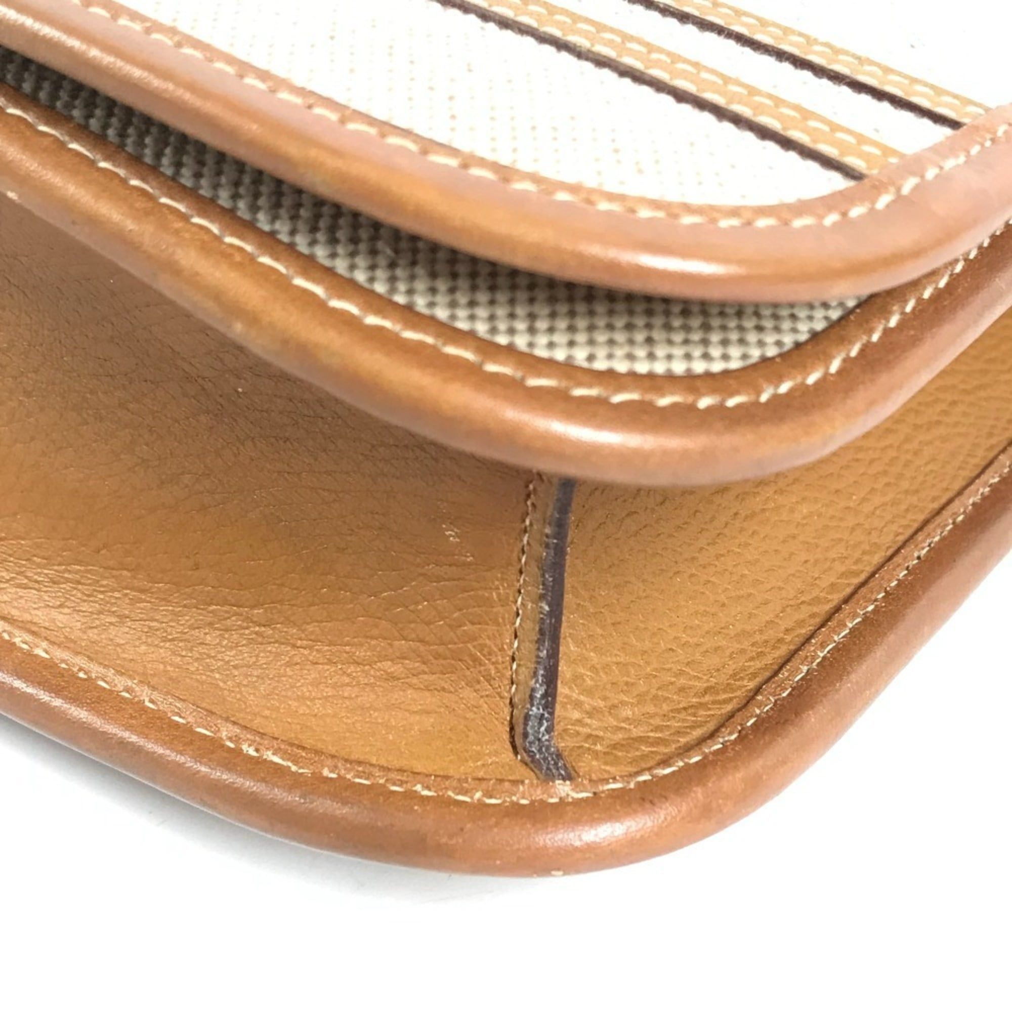 Leather Canvas Handbag Pochette Shoulder Bag (Pre-Owned) - Hermes - Modalova