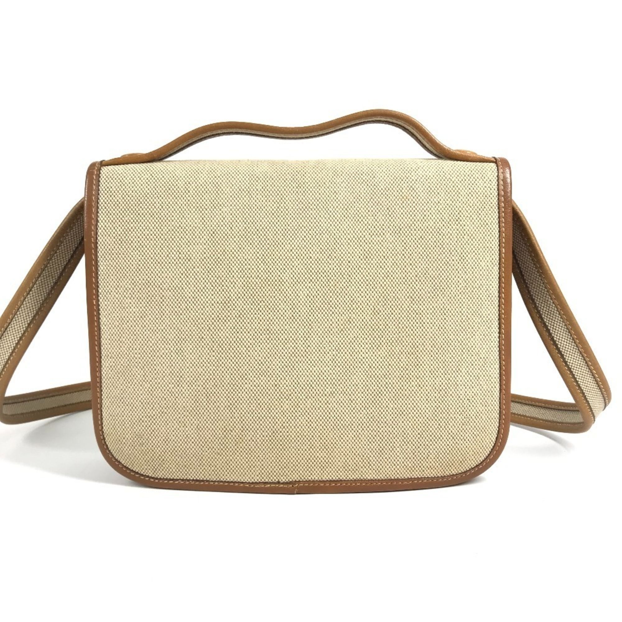 Leather Canvas Handbag Pochette Shoulder Bag (Pre-Owned) - Hermes - Modalova