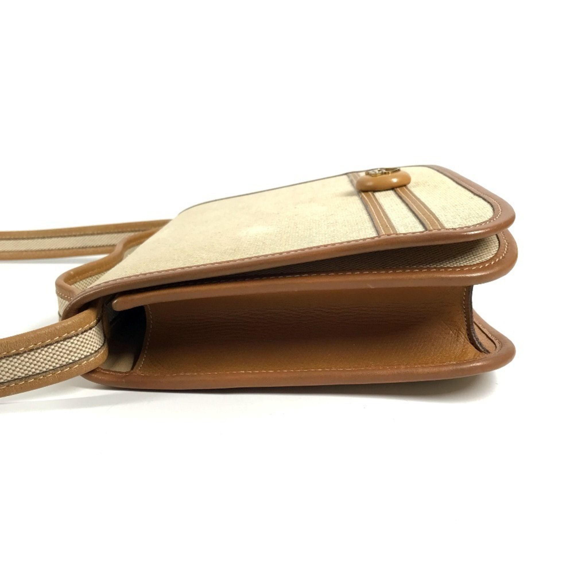 Leather Canvas Handbag Pochette Shoulder Bag (Pre-Owned) - Hermes - Modalova