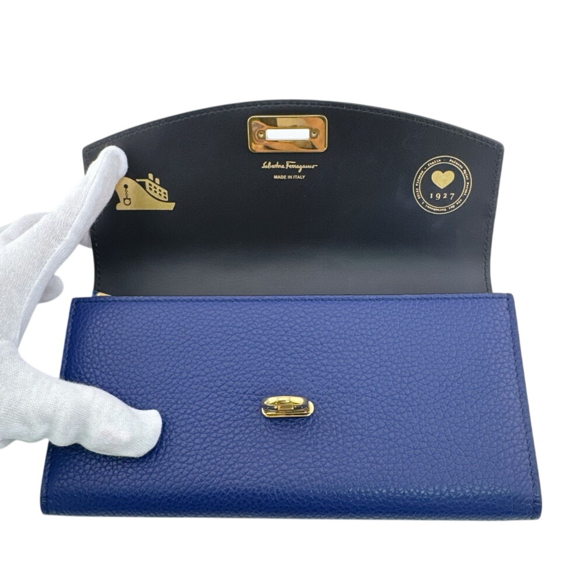 Leather Long Wallet (Tri-Fold) (Pre-Owned) - Salvatore Ferragamo - Modalova