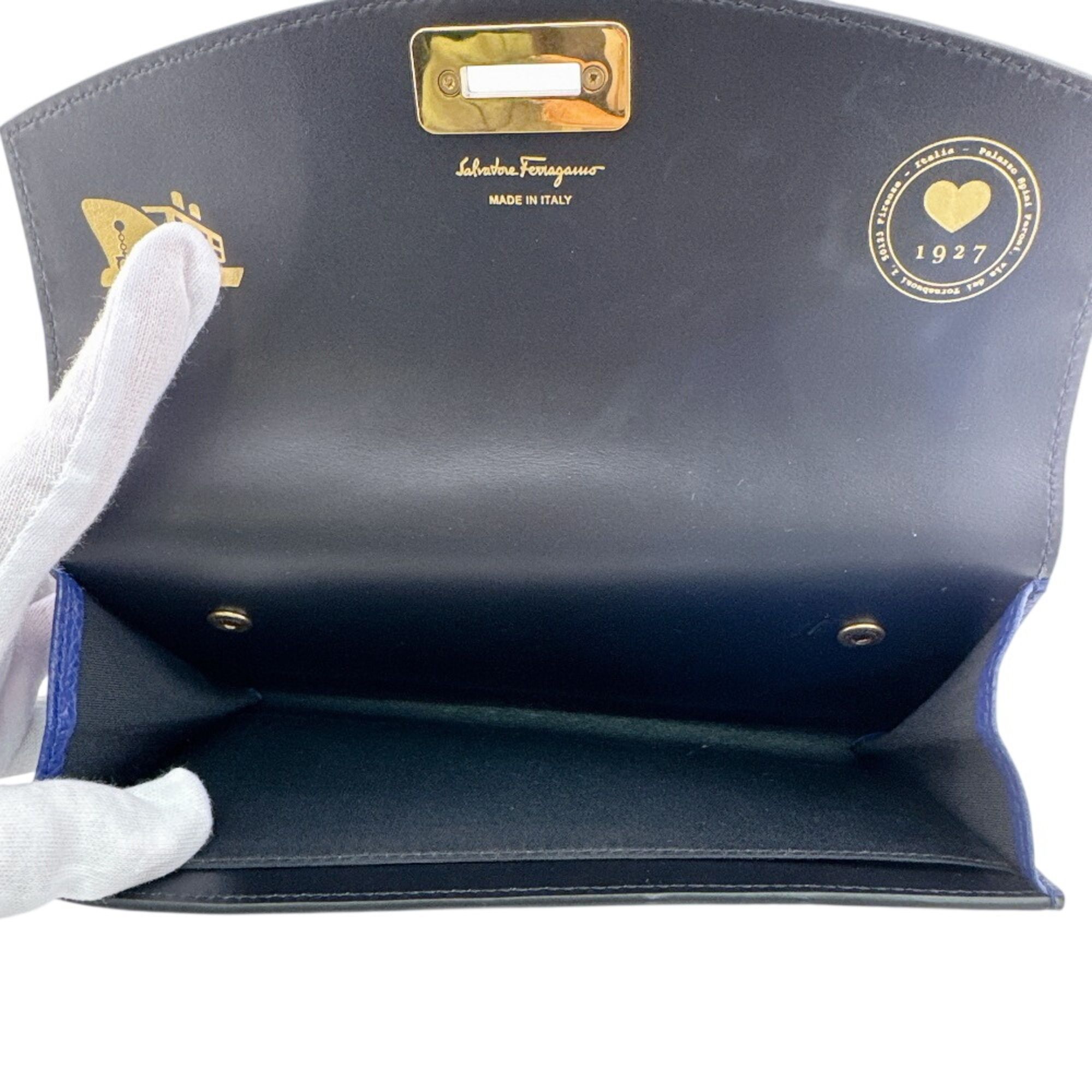 Leather Long Wallet (Tri-Fold) (Pre-Owned) - Salvatore Ferragamo - Modalova