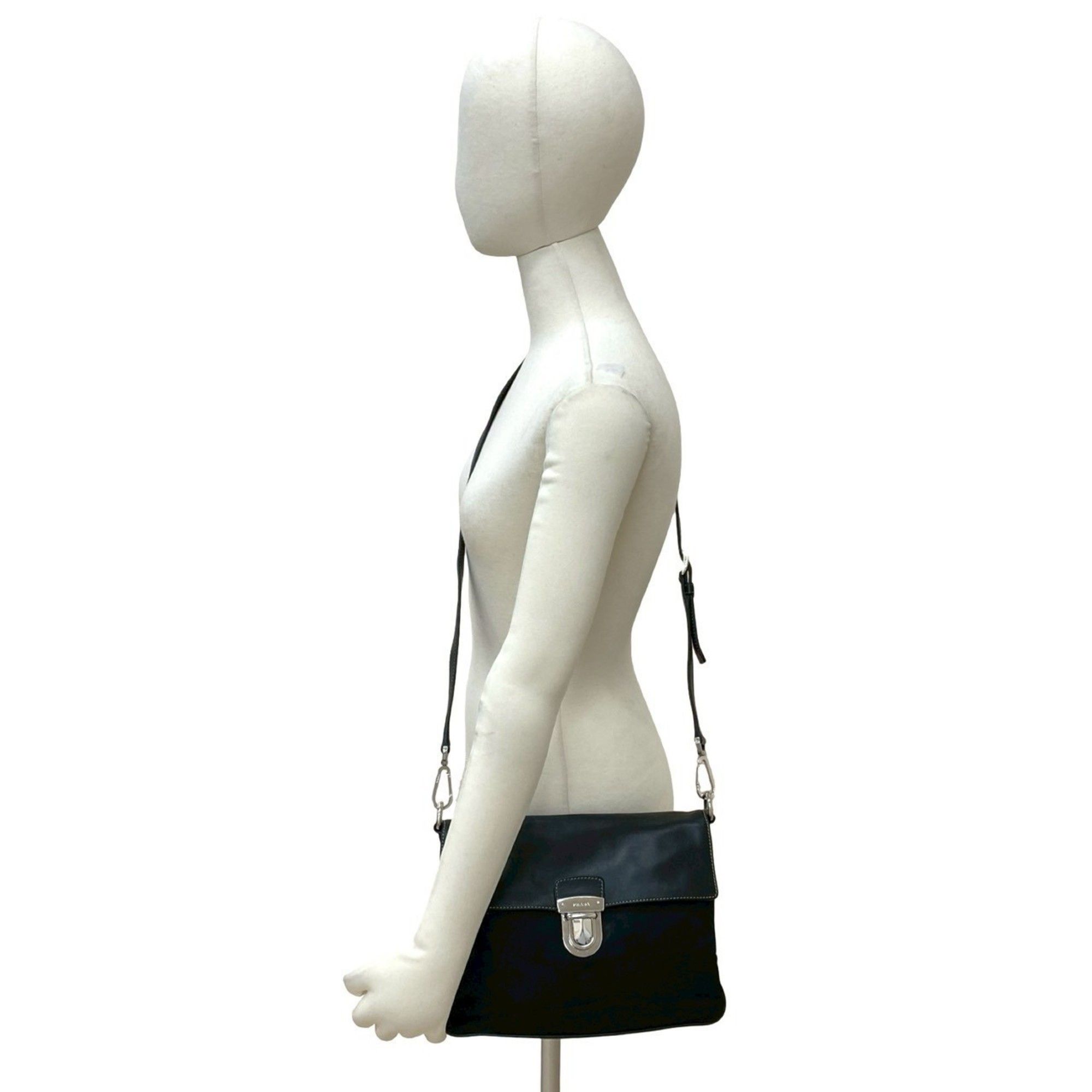Leather Nylon Pochette Shoulder Bag (Pre-Owned) - Prada - Modalova