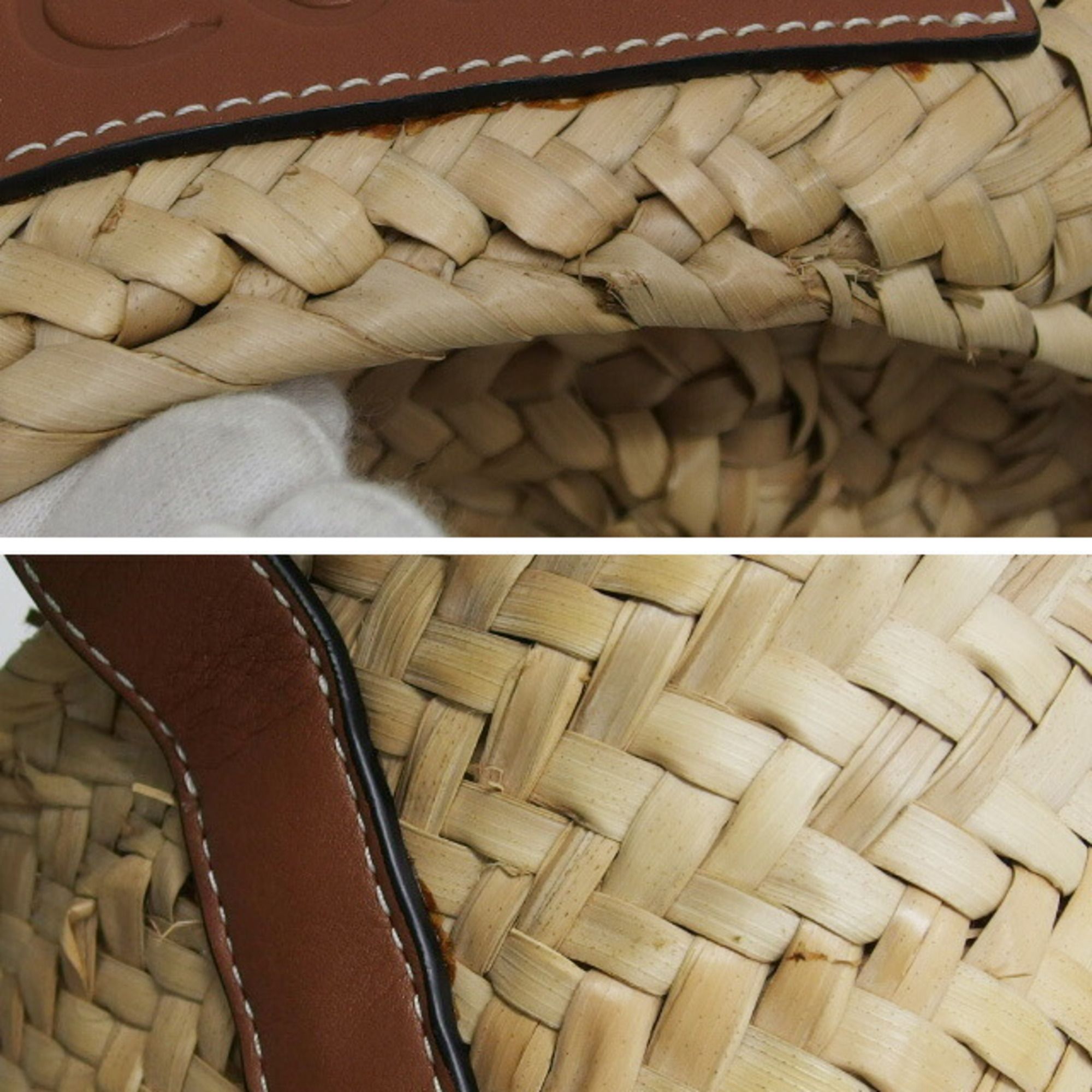 Raffia Leather Baguette Bag (Pre-Owned) - Loewe - Modalova