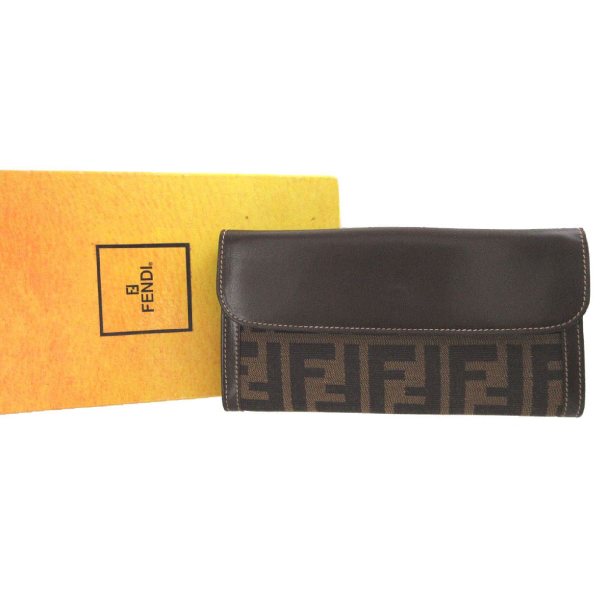 Canvas Leather Long Wallet (Bi-Fold) (Pre-Owned) - Fendi - Modalova