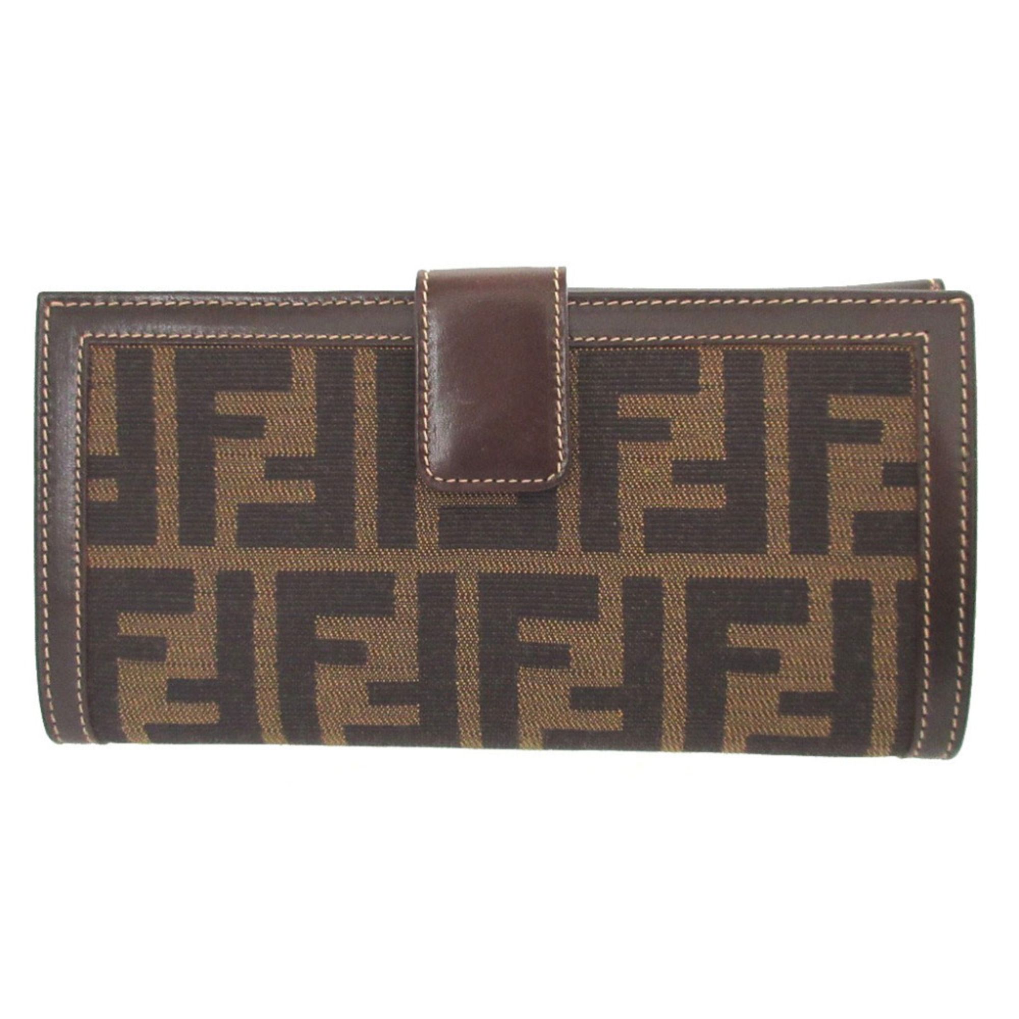 Canvas Leather Long Wallet (Bi-Fold) (Pre-Owned) - Fendi - Modalova