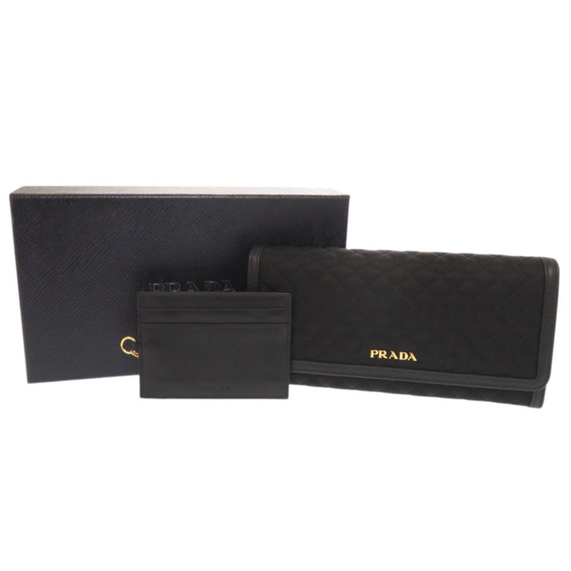 Nylon Leather Long Wallet (Bi-Fold) (Pre-Owned) - Prada - Modalova