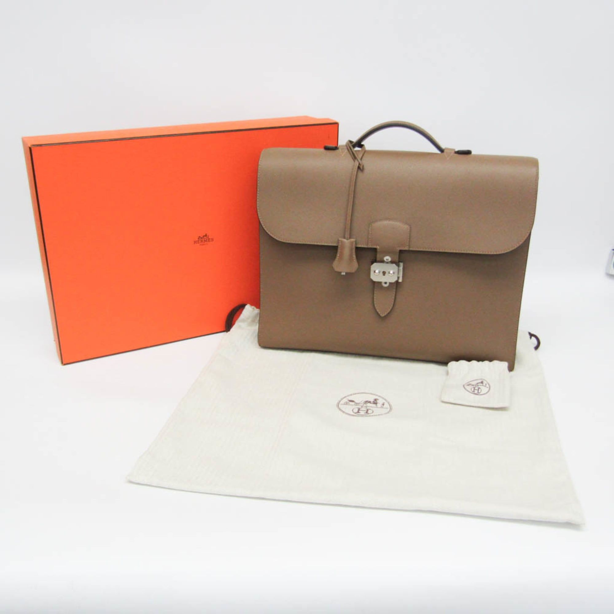 Sac A Depeche Taurillon Clemence Leather Briefcase Document Case (Pre-Owned) - Hermes - Modalova