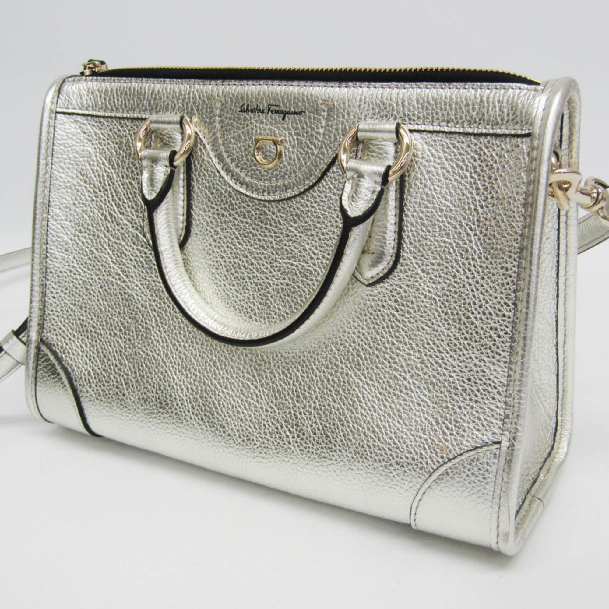 Gancini Leather Handbag Shoulder Bag (Pre-Owned) - Salvatore Ferragamo - Modalova