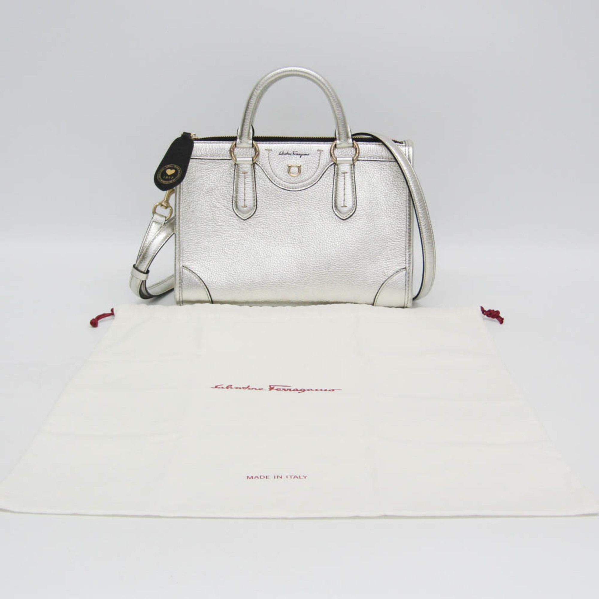 Gancini Leather Handbag Shoulder Bag (Pre-Owned) - Salvatore Ferragamo - Modalova