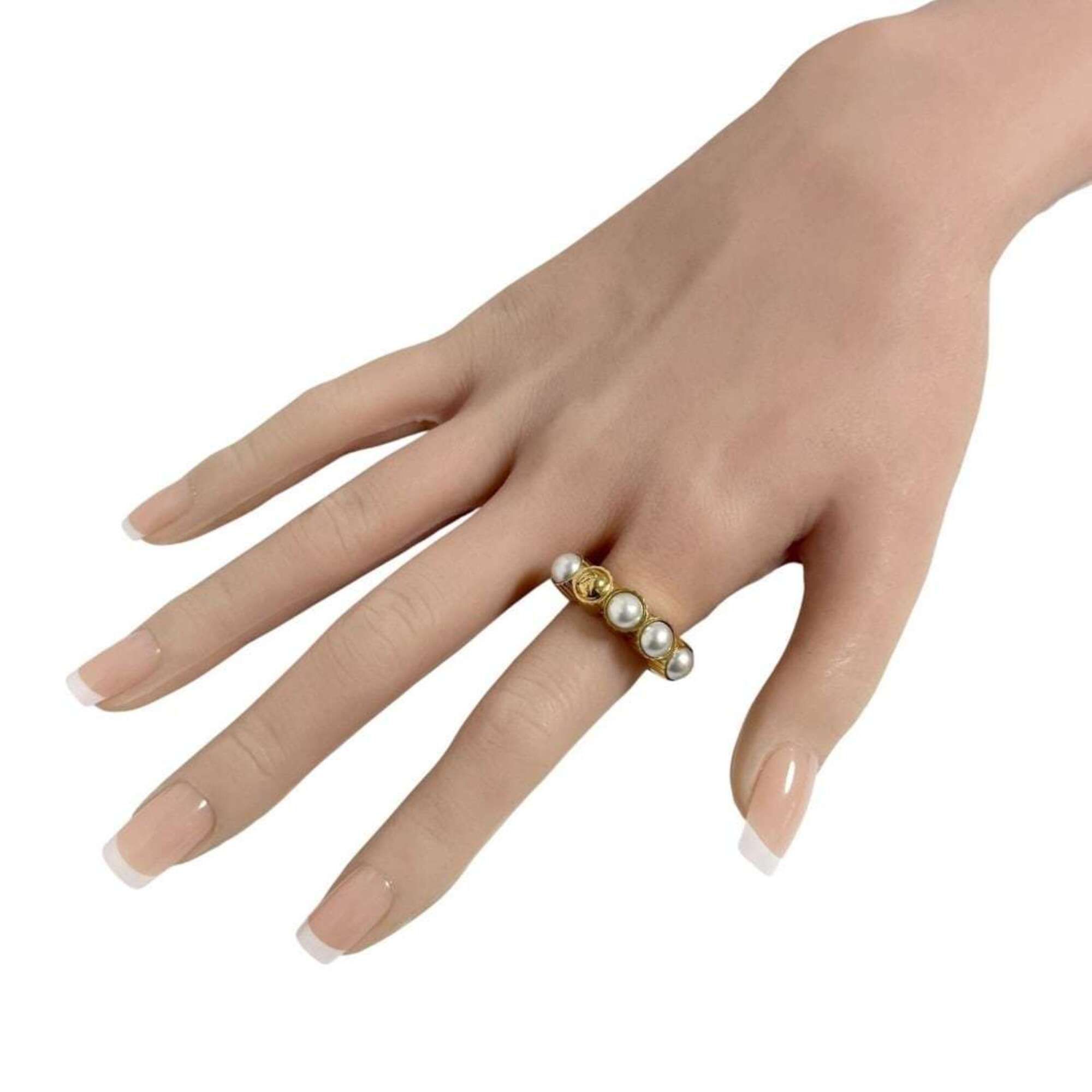 Artificial Pearl Metal Band Ring (Pre-Owned) - Louis Vuitton - Modalova