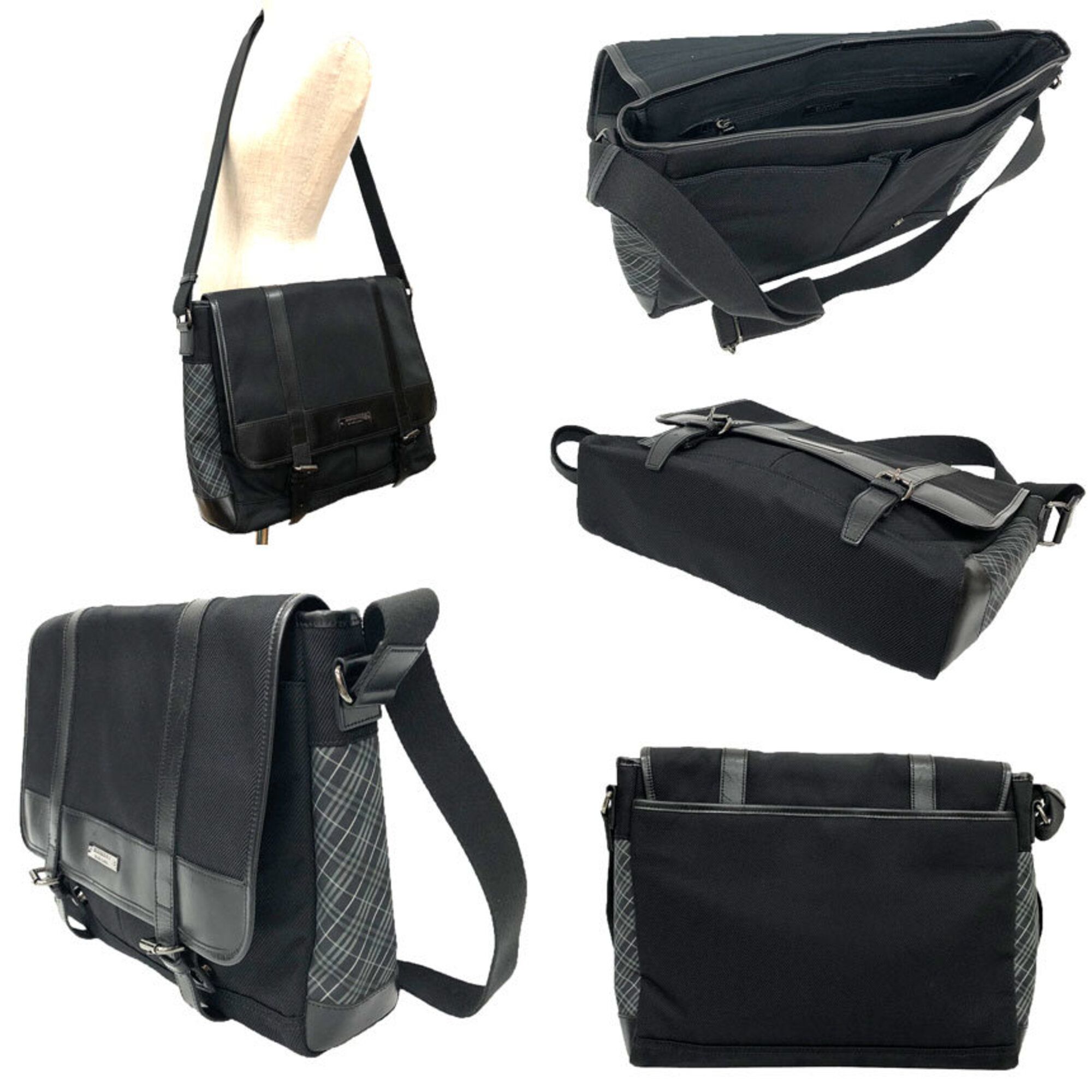 Nylon Canvas Leather Messenger Bag Shoulder Bag (Pre-Owned) - Burberry - Modalova