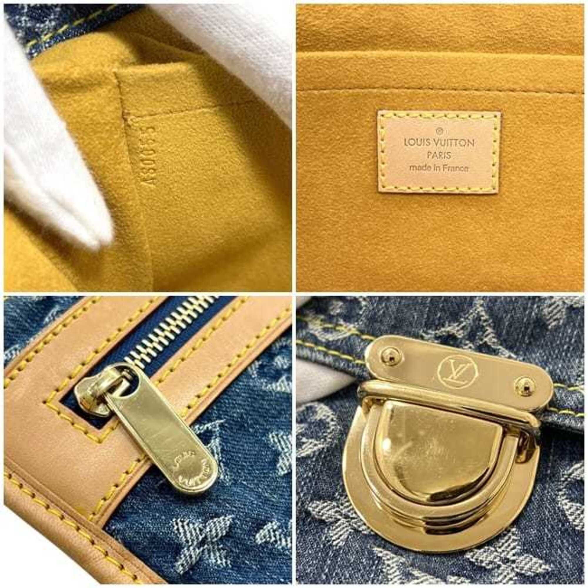 Monogram Denim Leather Tote Bag (Pre-Owned) - Louis Vuitton - Modalova