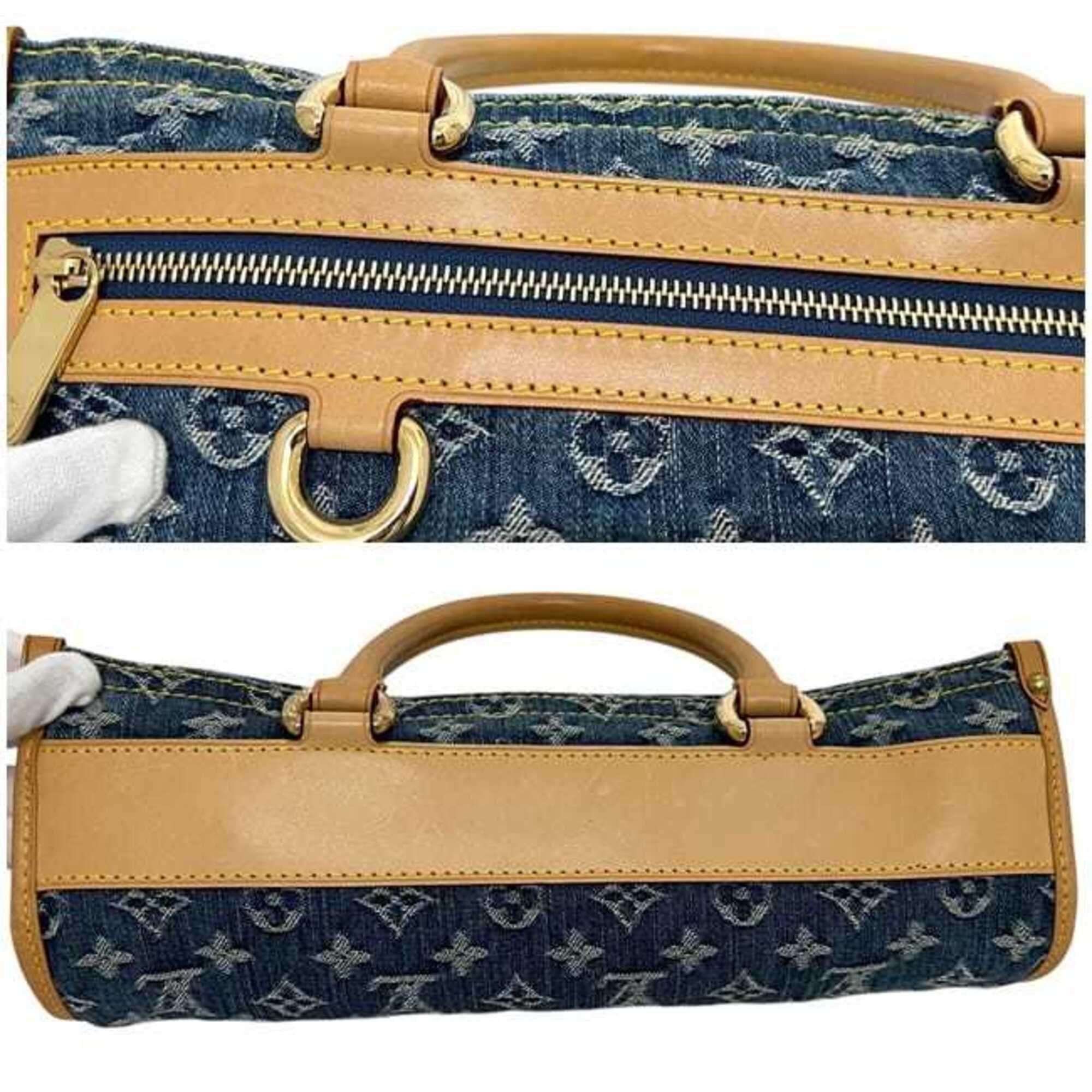 Monogram Denim Leather Tote Bag (Pre-Owned) - Louis Vuitton - Modalova