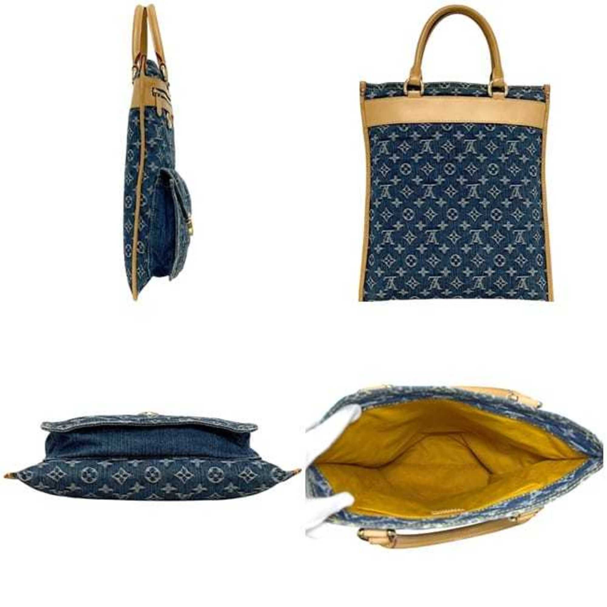 Monogram Denim Leather Tote Bag (Pre-Owned) - Louis Vuitton - Modalova