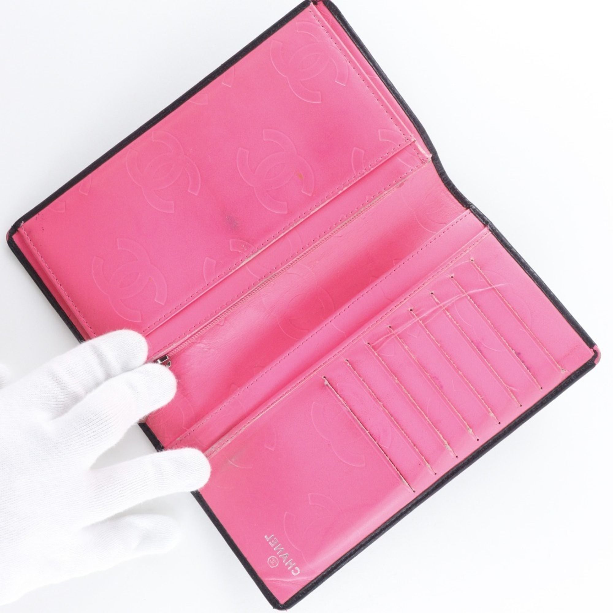 Leather Long Wallet (Bi-Fold) (Pre-Owned) - Chanel - Modalova