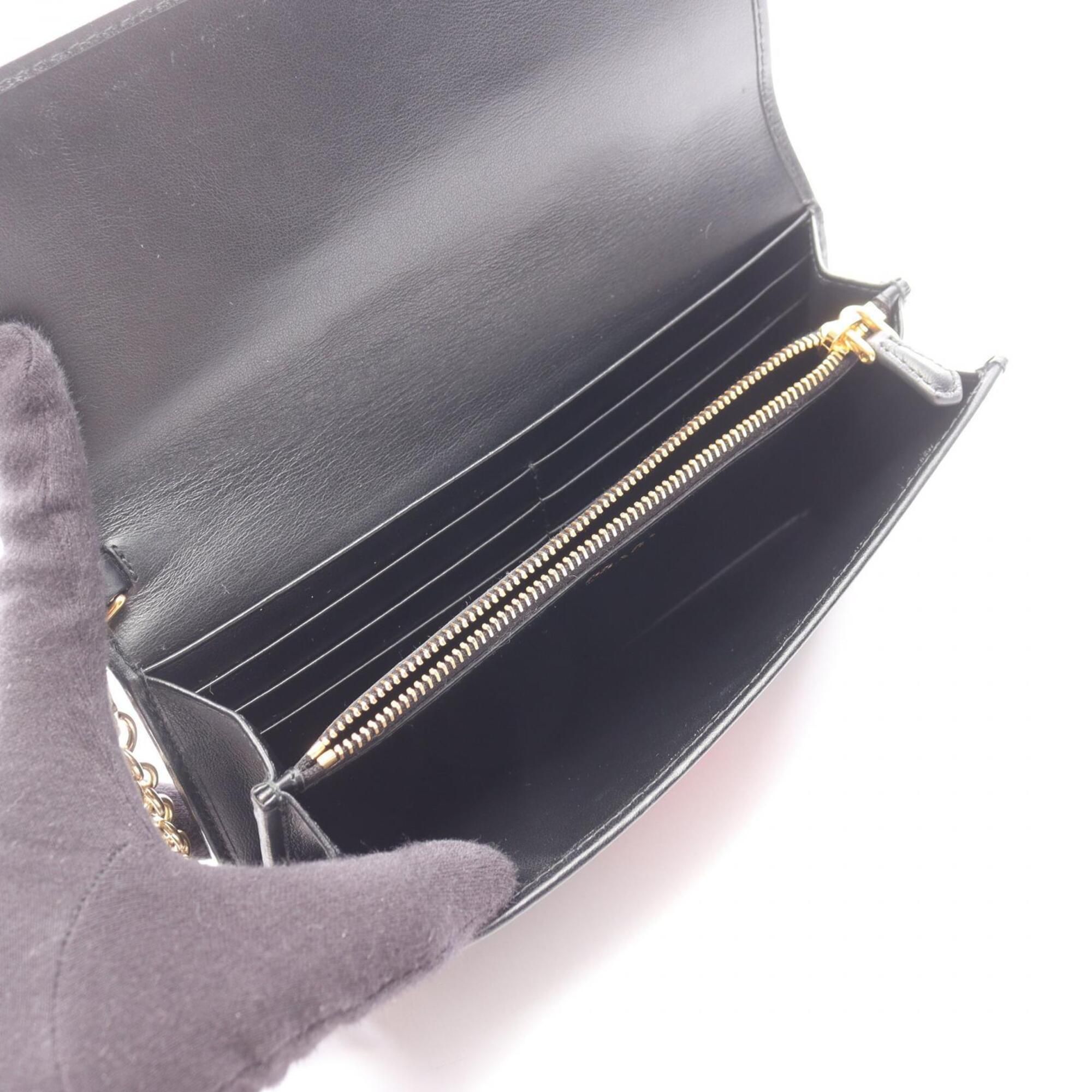 Fabric Leather Long Wallet (Bi-Fold) (Pre-Owned) - Prada - Modalova