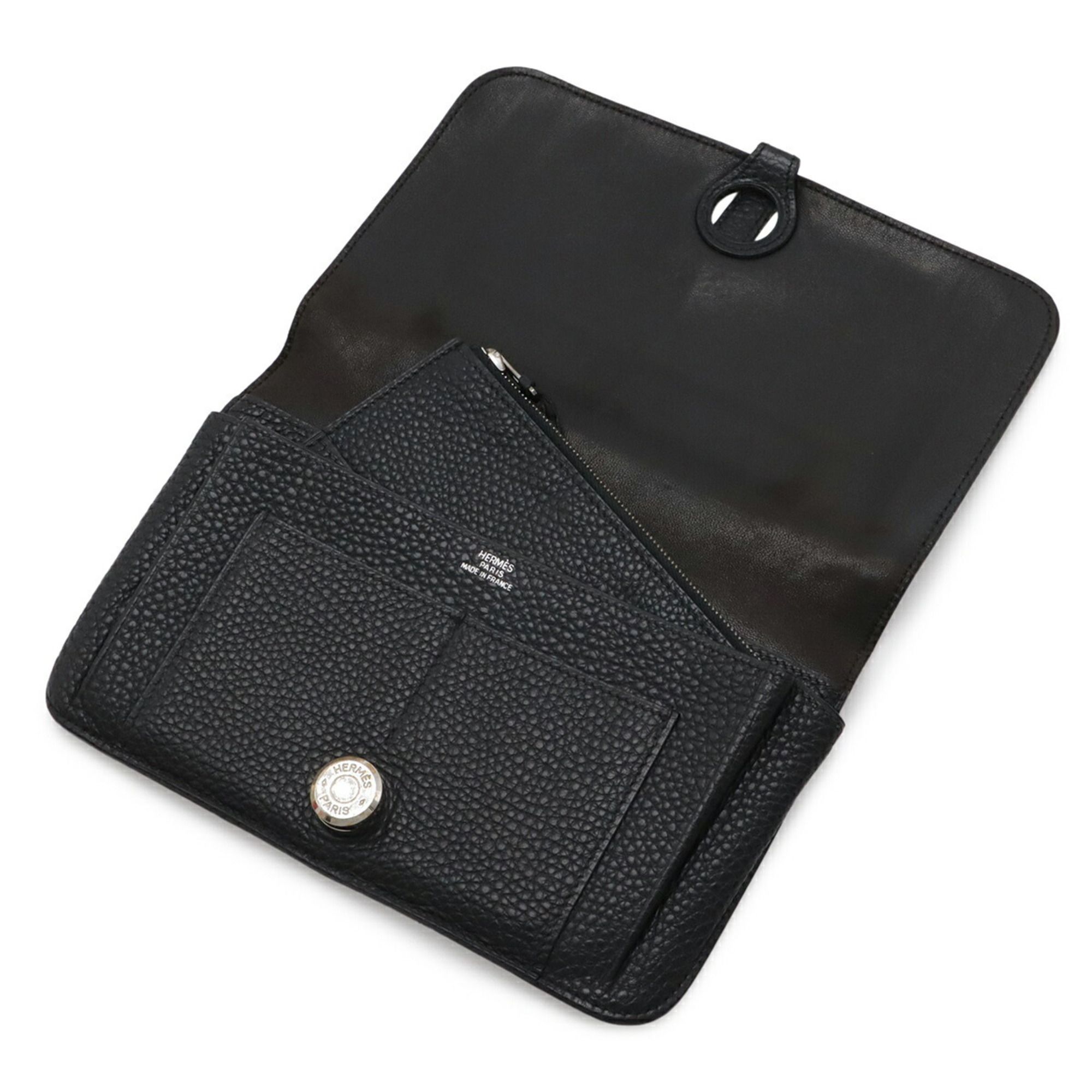 Dogon Duo Taurillon Clemence Leather Long Wallet (Bi-Fold) (Pre-Owned) - Hermes - Modalova
