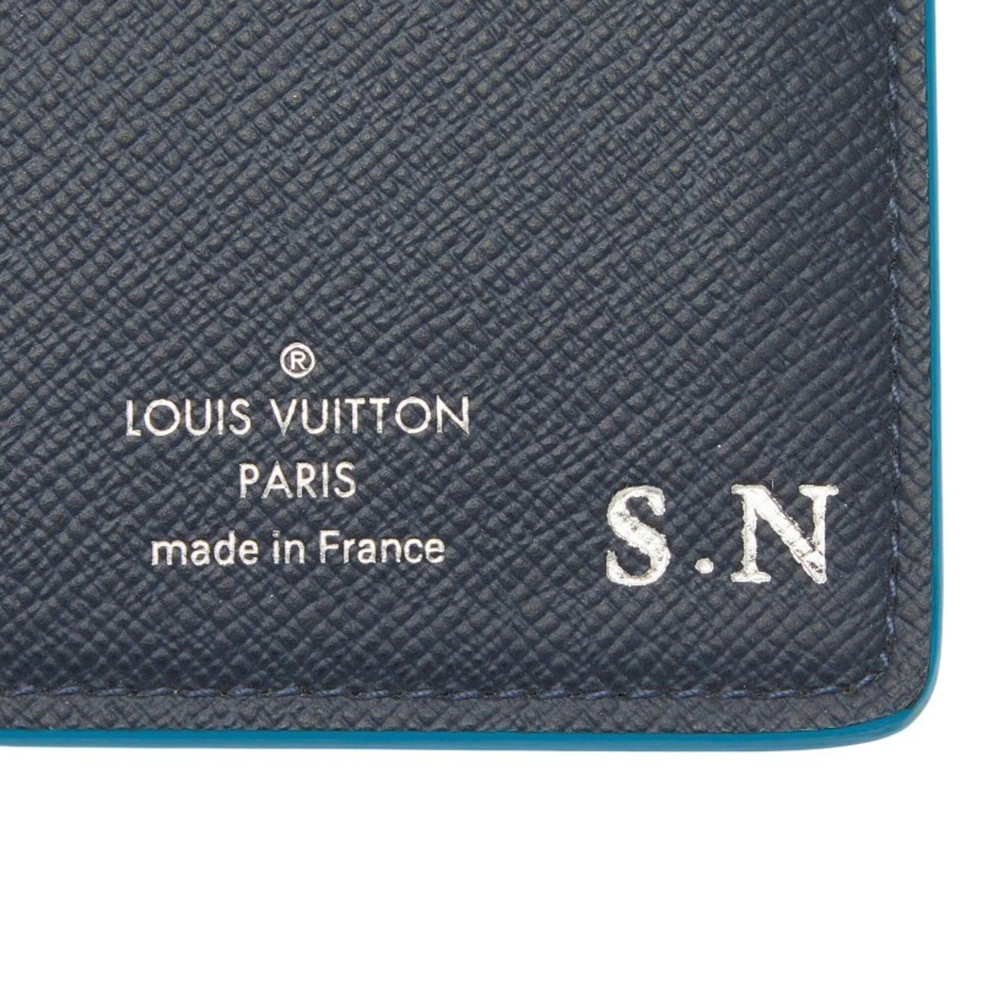Navy Leather Long Bill Wallet (Bi-Fold) (Pre-Owned) - Louis Vuitton - Modalova