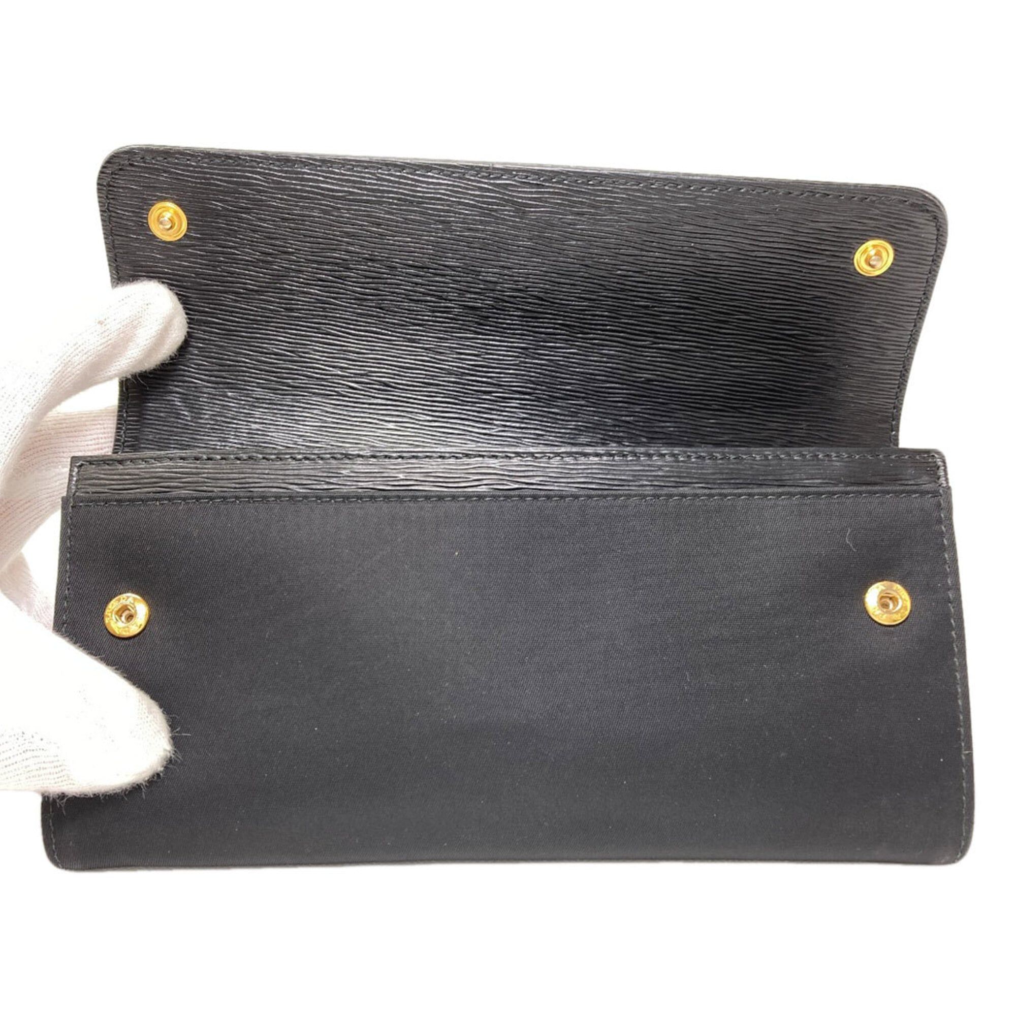 Nylon Leather Long Wallet (Bi-Fold) (Pre-Owned) - Prada - Modalova