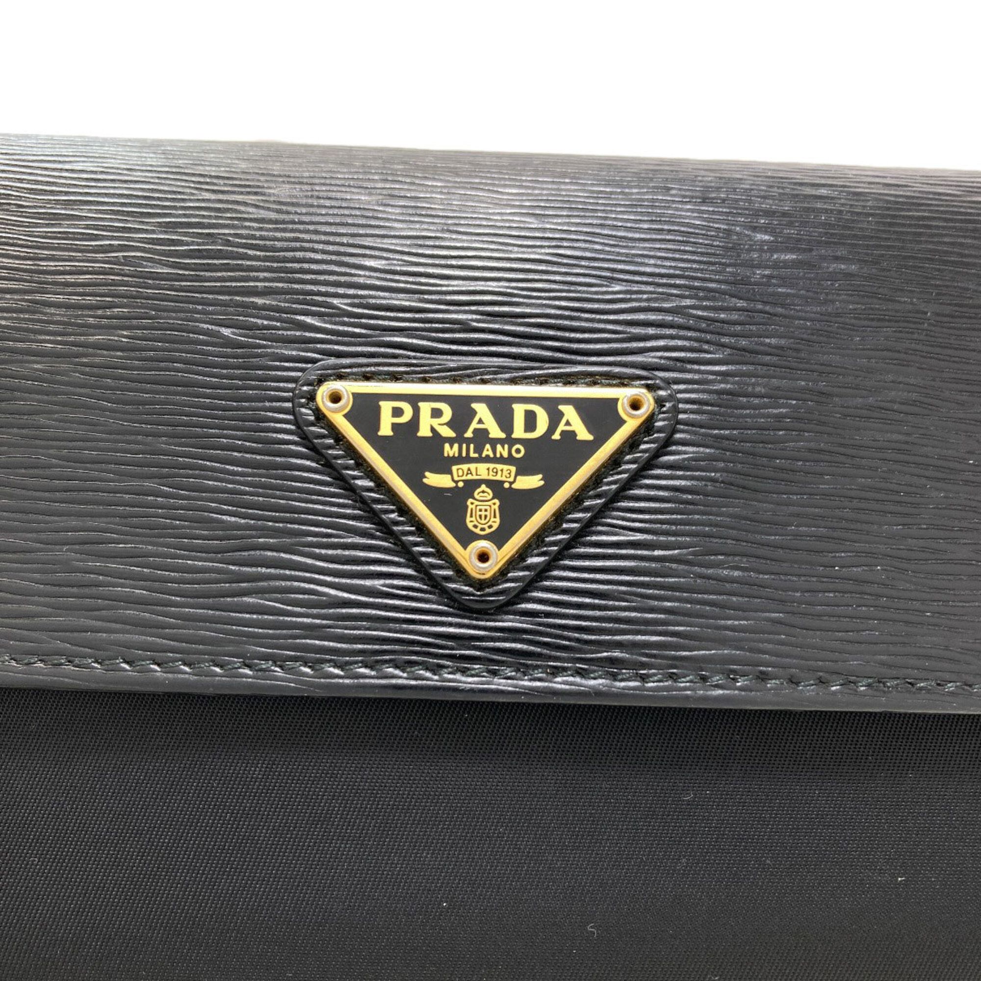 Nylon Leather Long Wallet (Bi-Fold) (Pre-Owned) - Prada - Modalova
