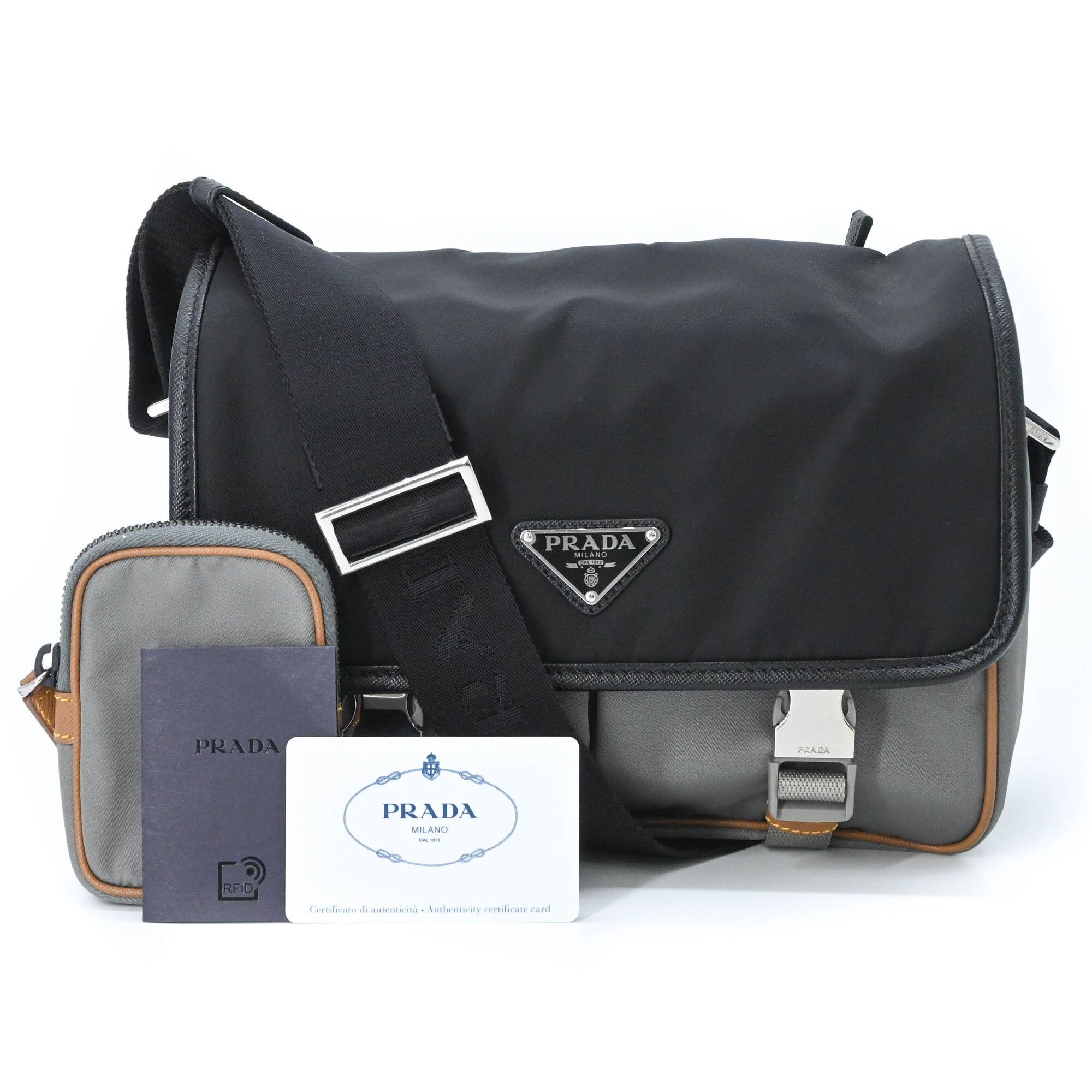 Nylon Leather Messenger Bag Shoulder Bag (Pre-Owned) - Prada - Modalova