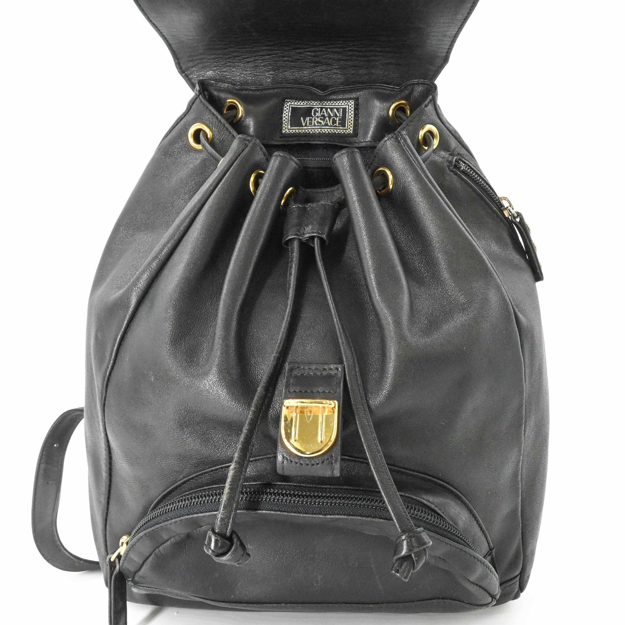 Leather Backpack (Pre-Owned) - Versace - Modalova