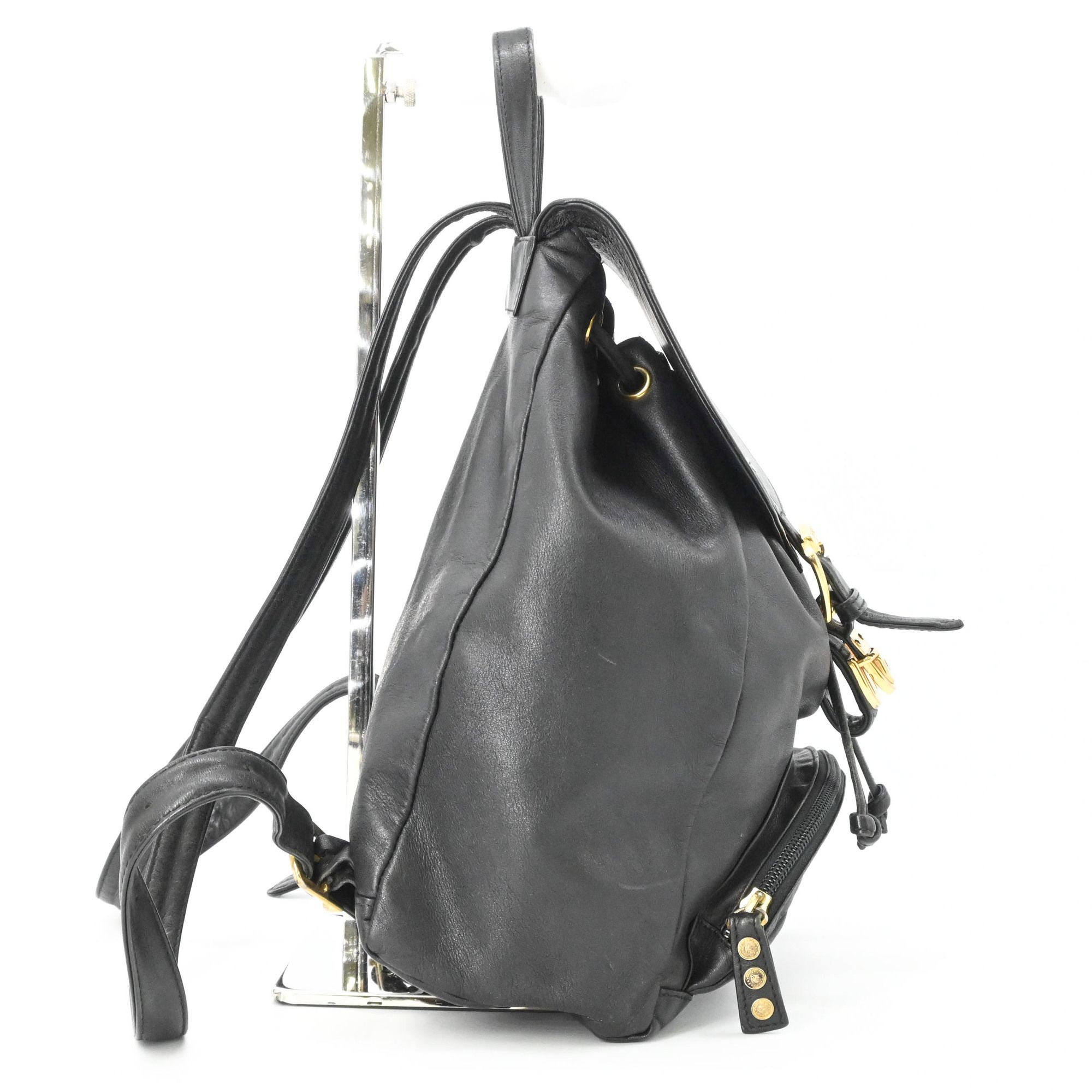 Leather Backpack (Pre-Owned) - Versace - Modalova