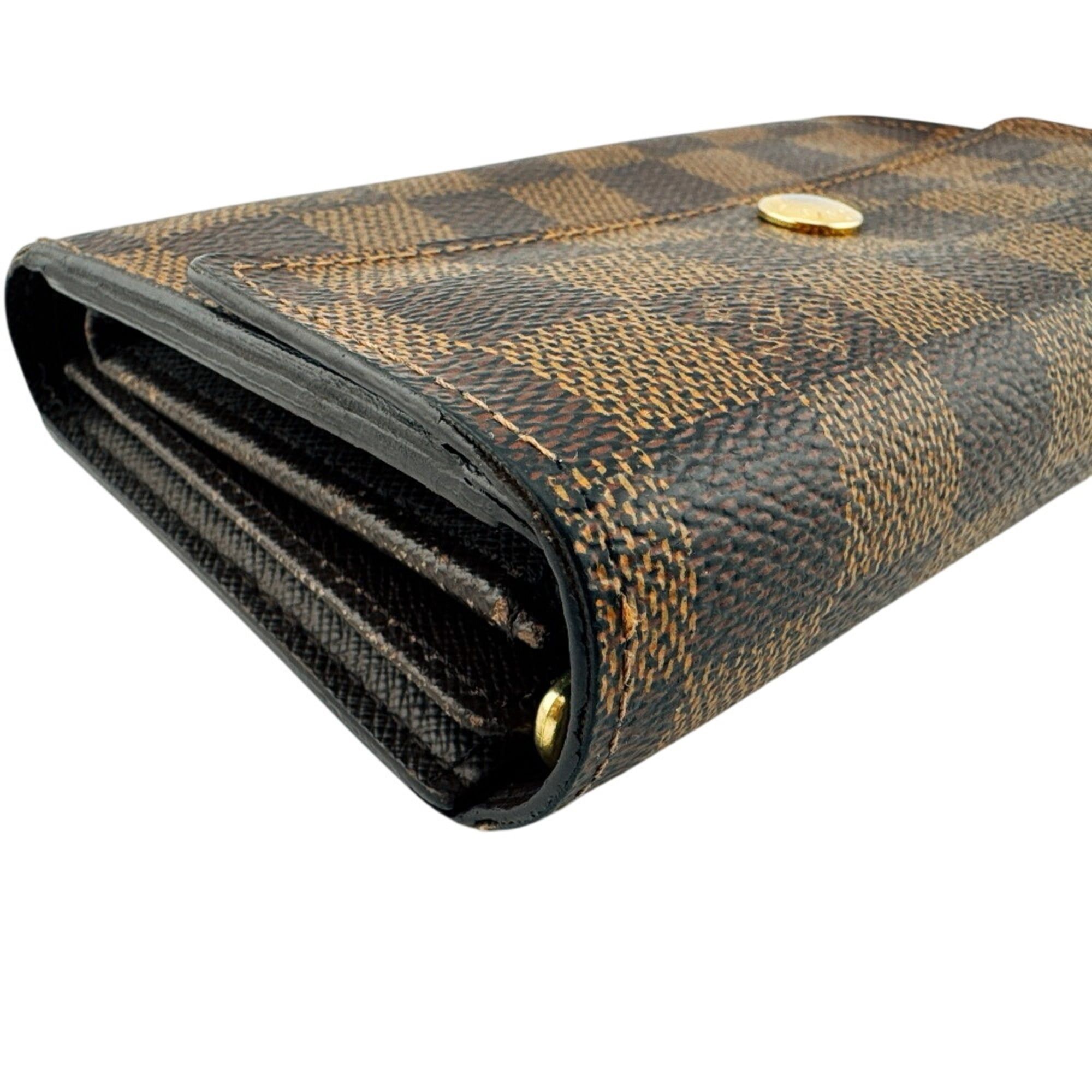 Damier Leather Wallet (Tri-Fold) (Pre-Owned) - Louis Vuitton - Modalova