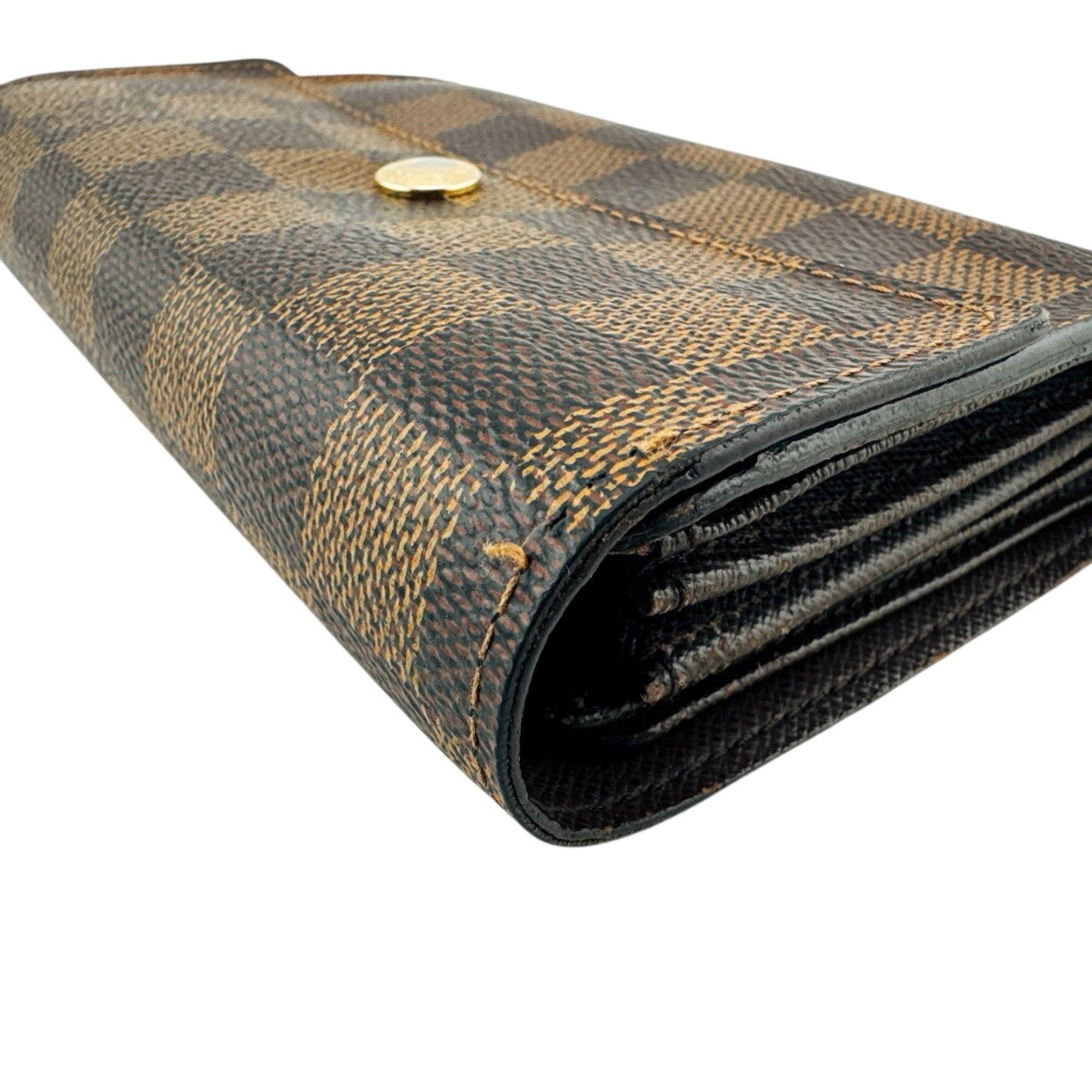 Damier Leather Wallet (Tri-Fold) (Pre-Owned) - Louis Vuitton - Modalova