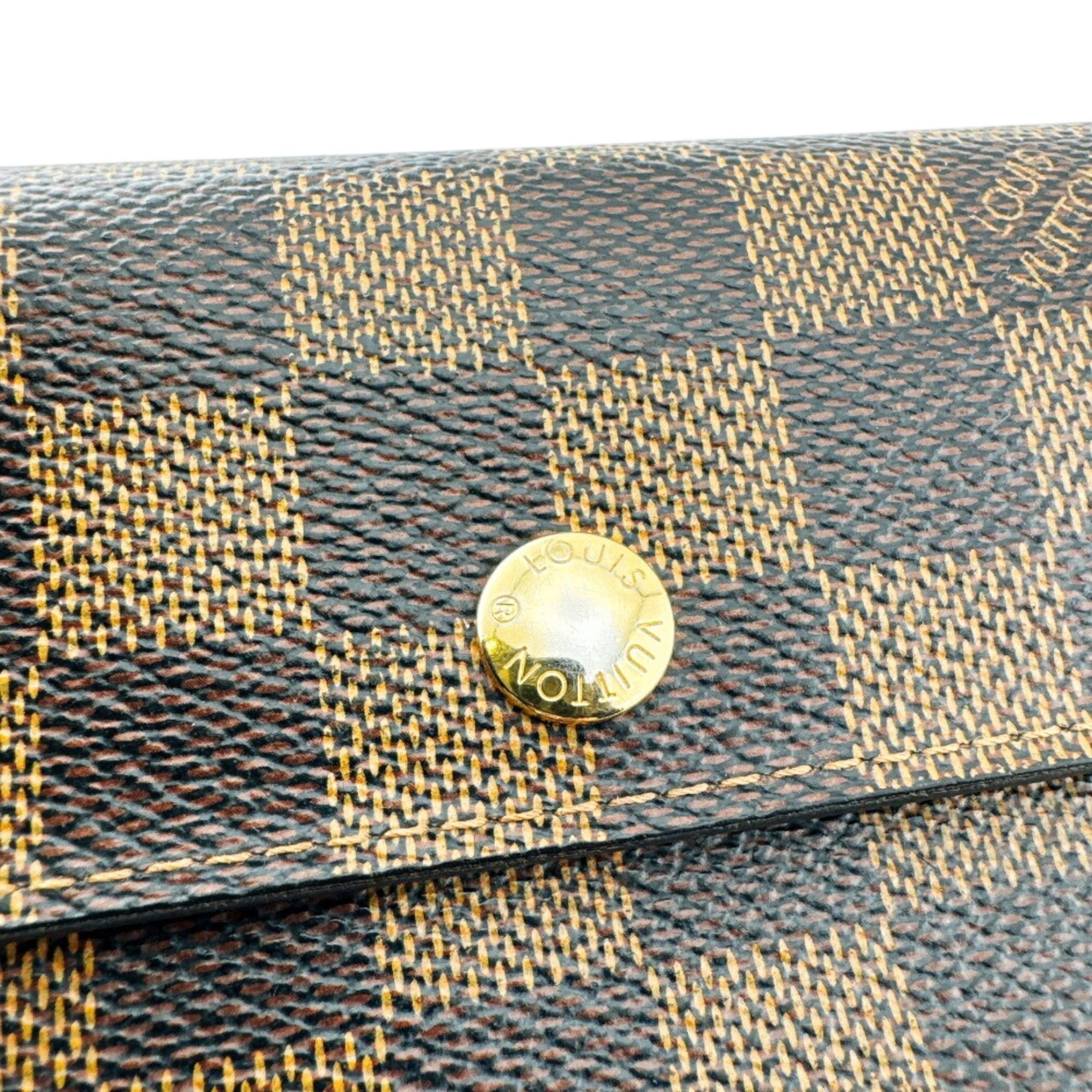Damier Leather Wallet (Tri-Fold) (Pre-Owned) - Louis Vuitton - Modalova