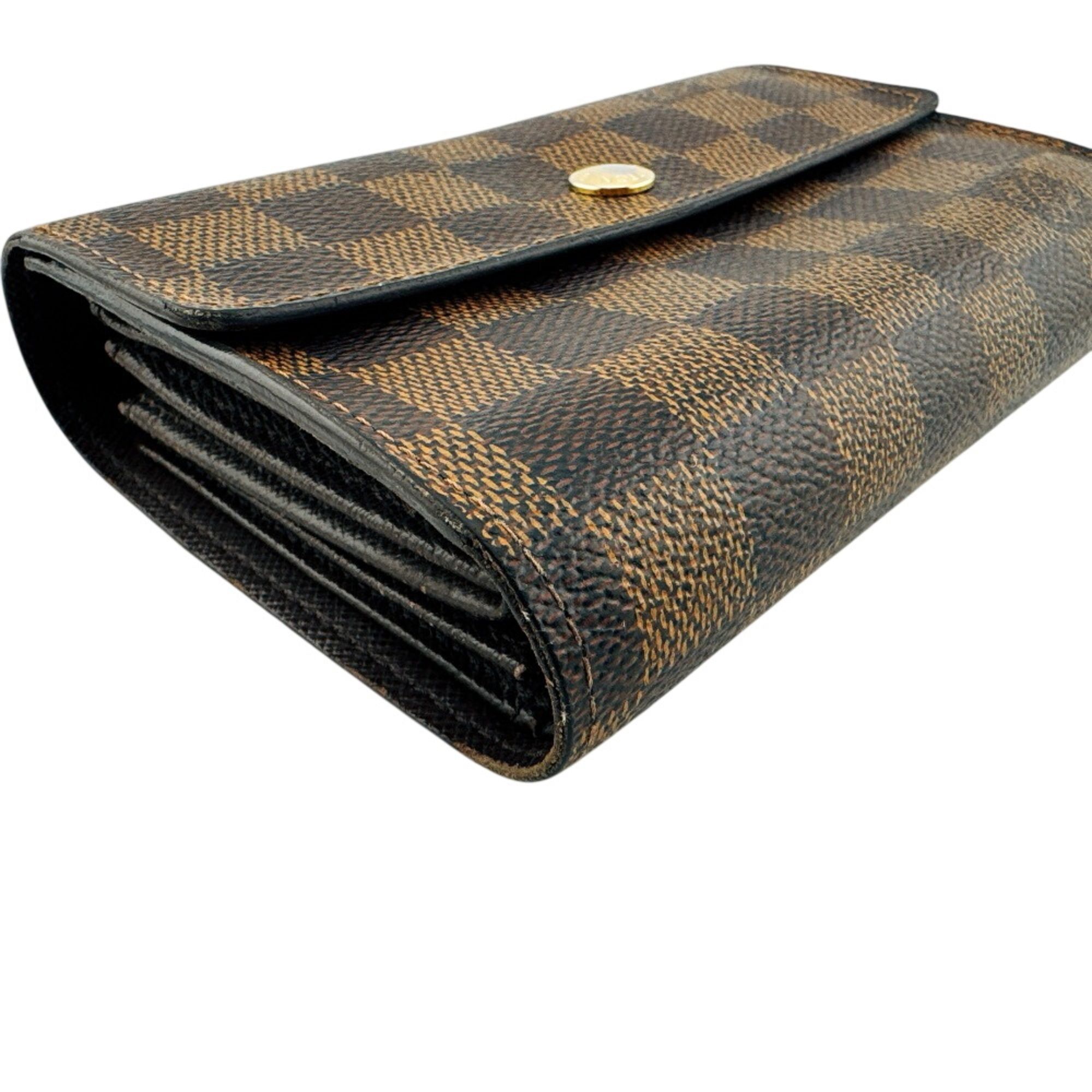 Damier Leather Wallet (Tri-Fold) (Pre-Owned) - Louis Vuitton - Modalova