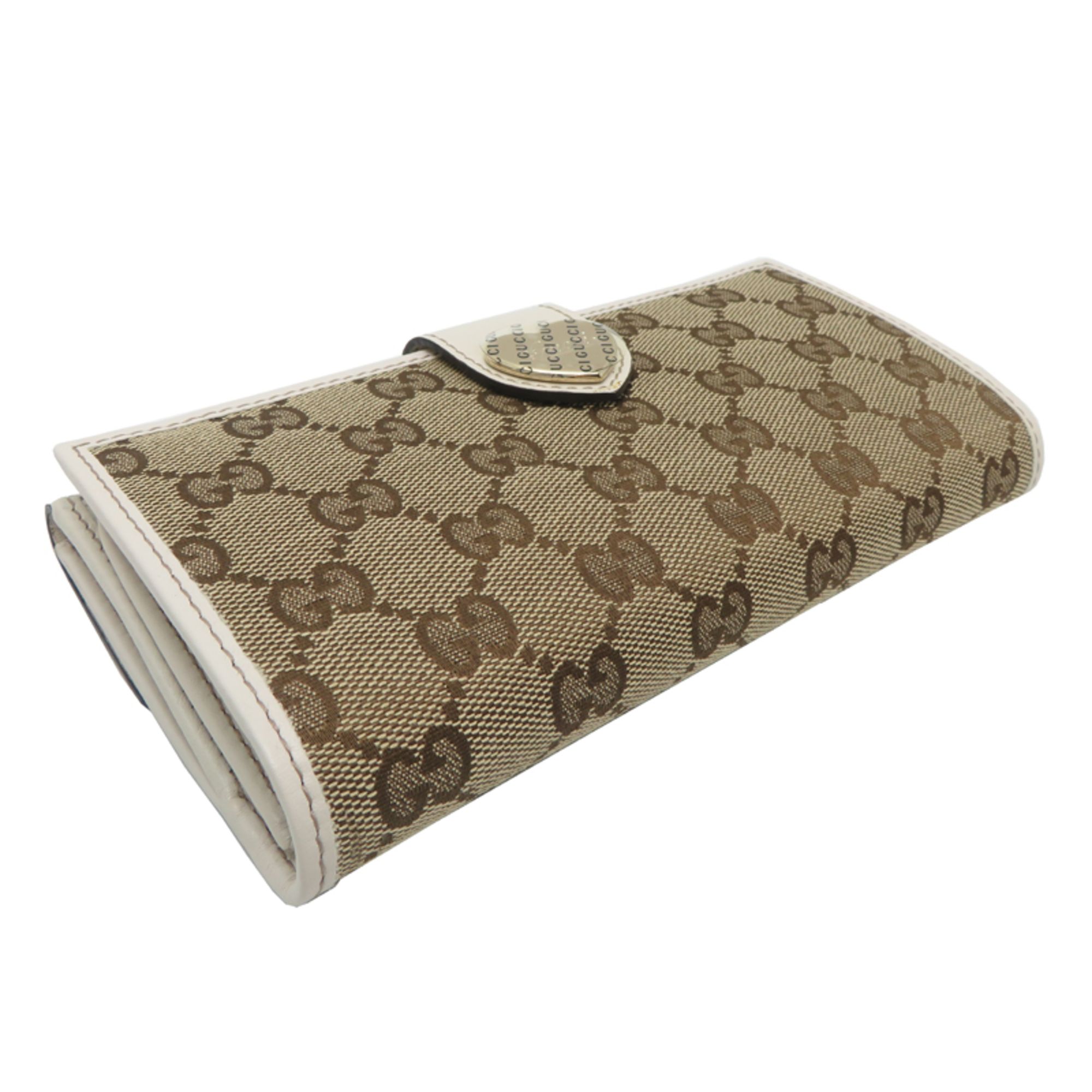 Canvas Leather Long Wallet (Bi-Fold) (Pre-Owned) - Gucci - Modalova