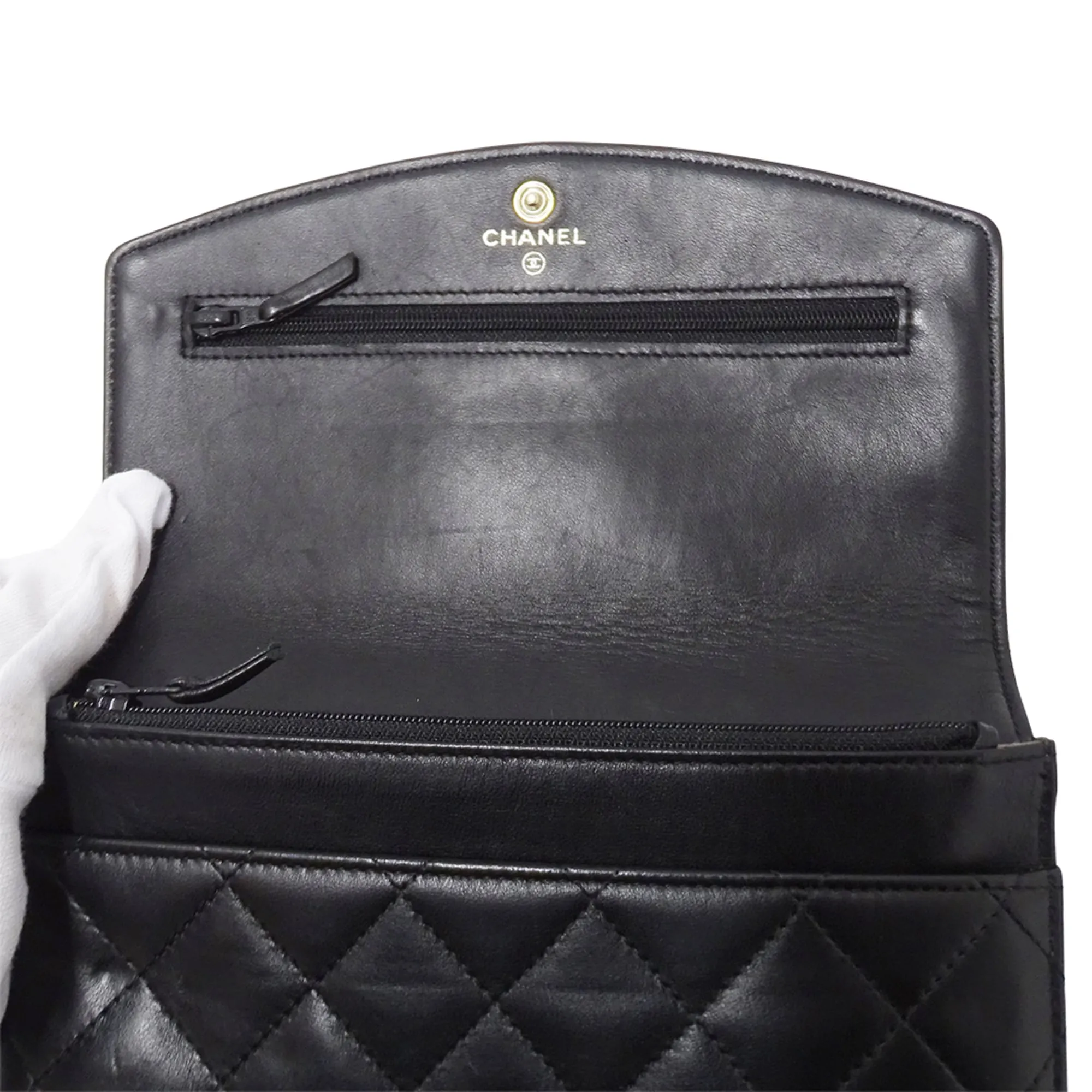 Leather Long Wallet (Bi-Fold) (Pre-Owned) - Chanel - Modalova