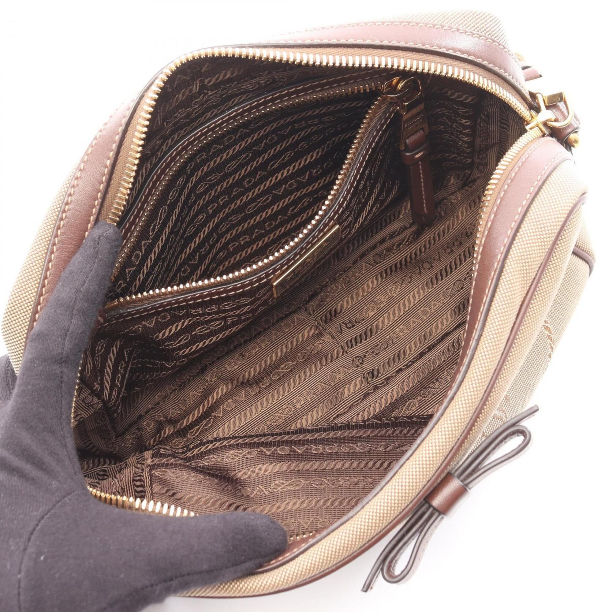 Canvas Leather Handbag Shoulder Bag (Pre-Owned) - Prada - Modalova