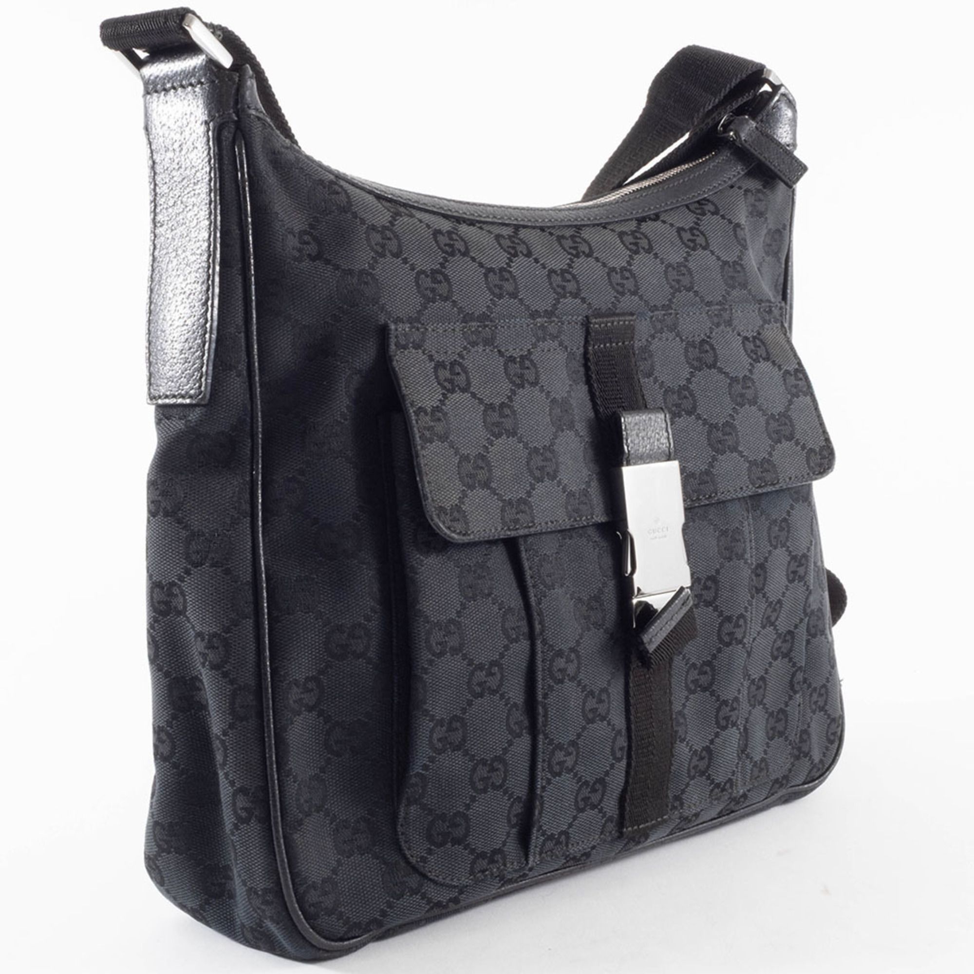 Gg Canvas Leather Shoulder Bag (Pre-Owned) - Gucci - Modalova