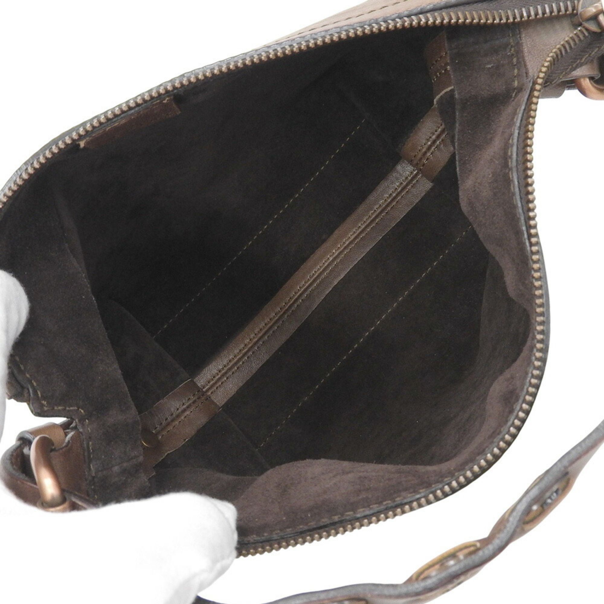 Dark Leather Shoulder Bag (Pre-Owned) - Celine - Modalova
