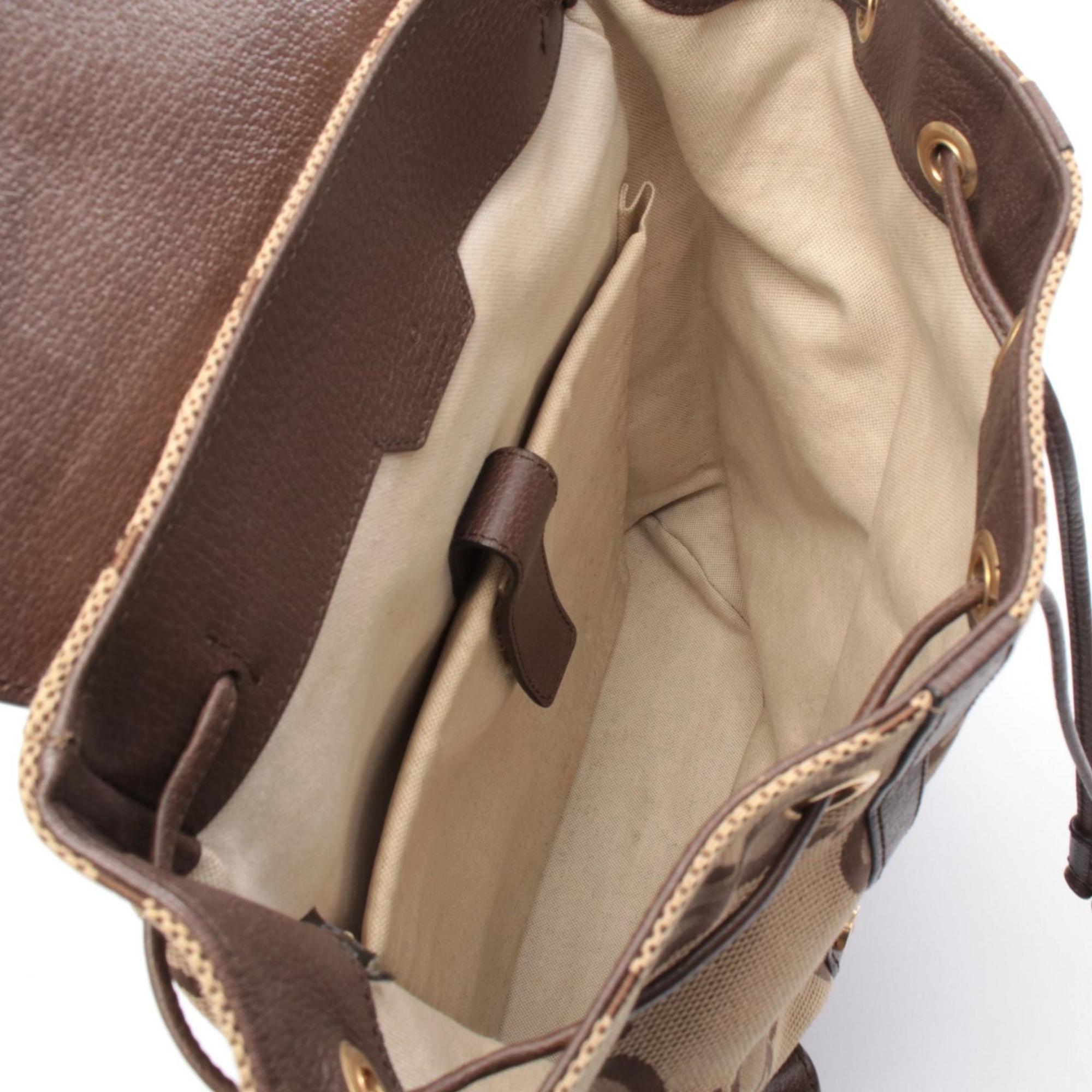 Canvas Leather Backpack (Pre-Owned) - Gucci - Modalova