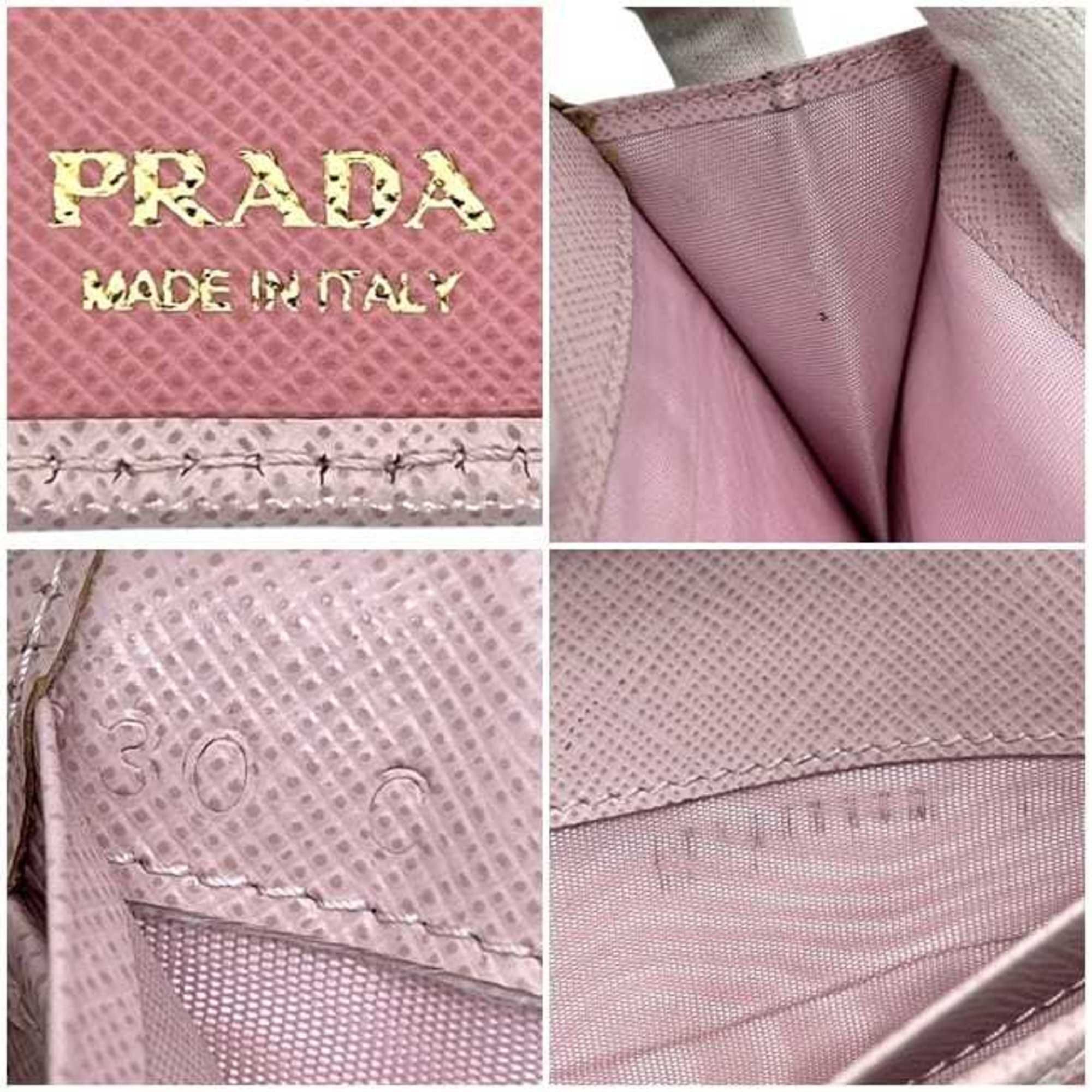 Leather Saffiano Triangle Long Wallet (Bi-Fold) (Pre-Owned) - Prada - Modalova