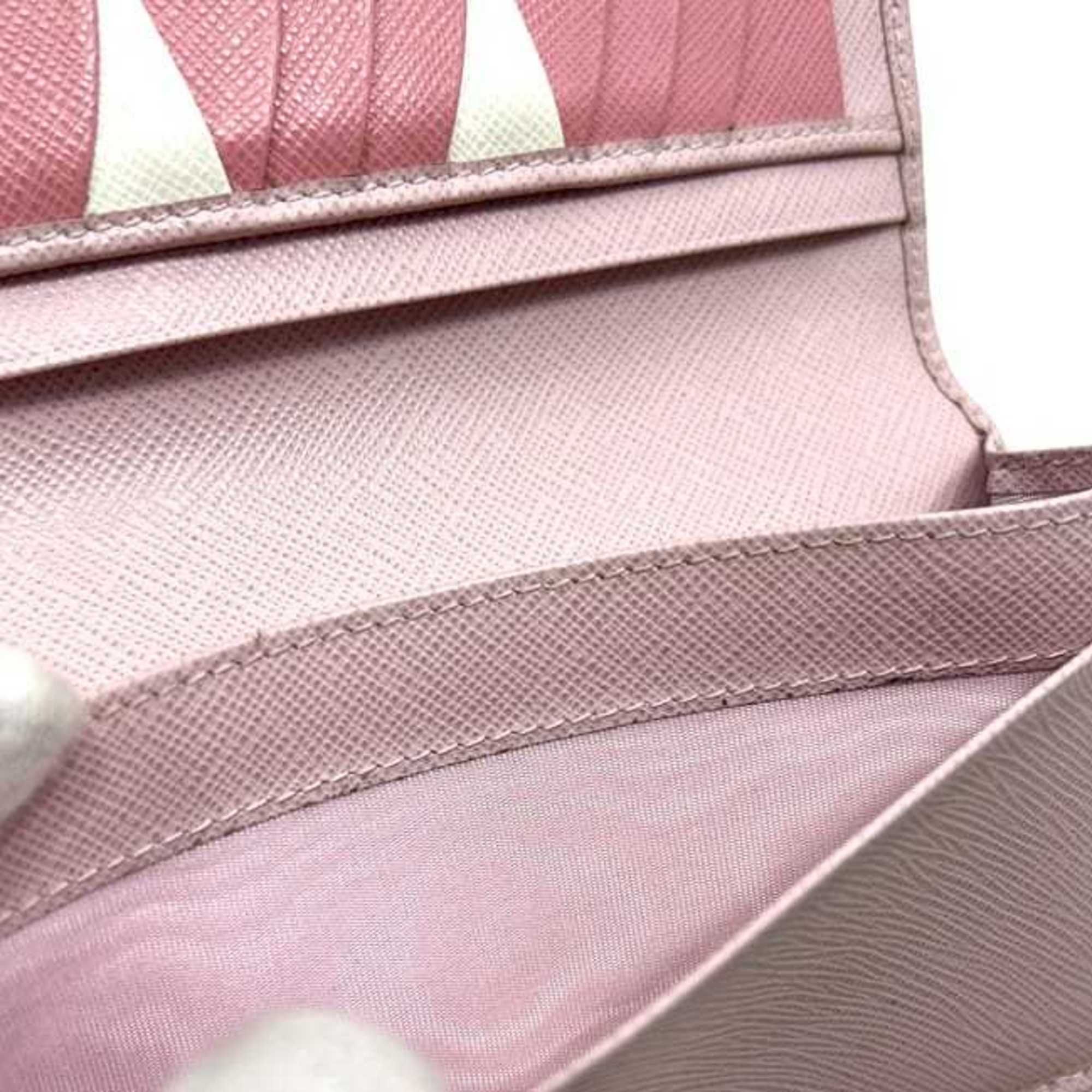 Leather Saffiano Triangle Long Wallet (Bi-Fold) (Pre-Owned) - Prada - Modalova
