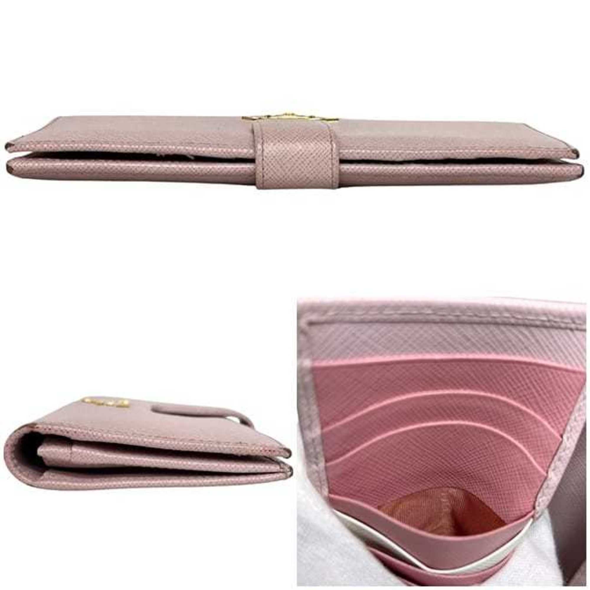 Leather Saffiano Triangle Long Wallet (Bi-Fold) (Pre-Owned) - Prada - Modalova