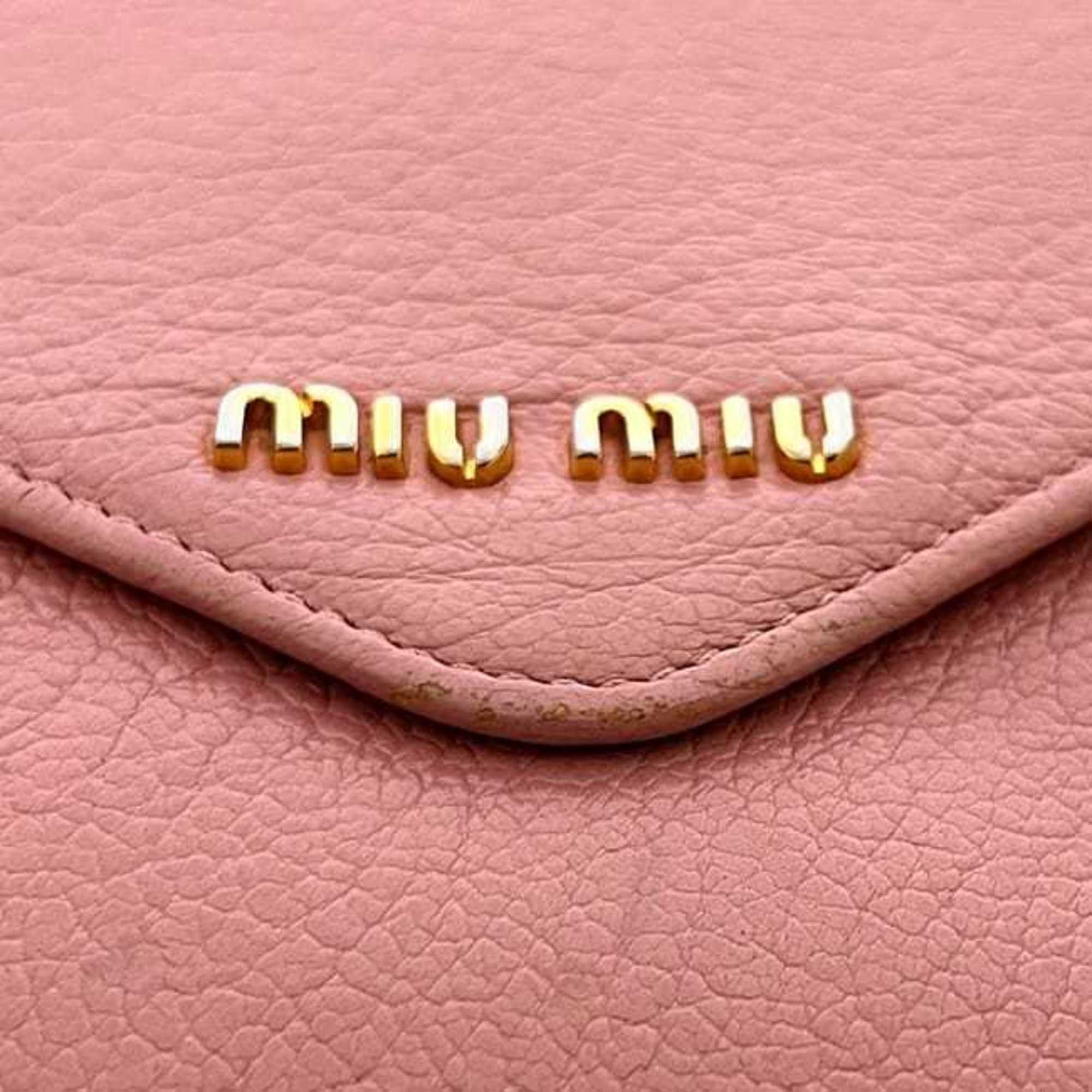 Leather Long Wallet (Bi-Fold) (Pre-Owned) - Miu Miu - Modalova