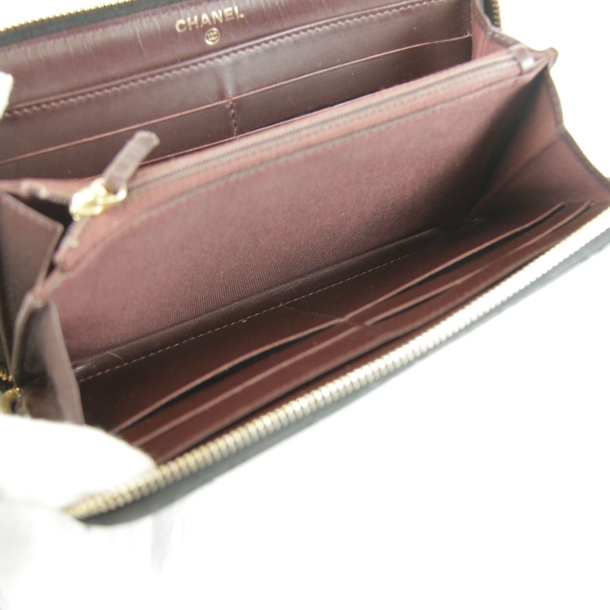 Leather Long Wallet (Bi-Fold) (Pre-Owned) - Chanel - Modalova