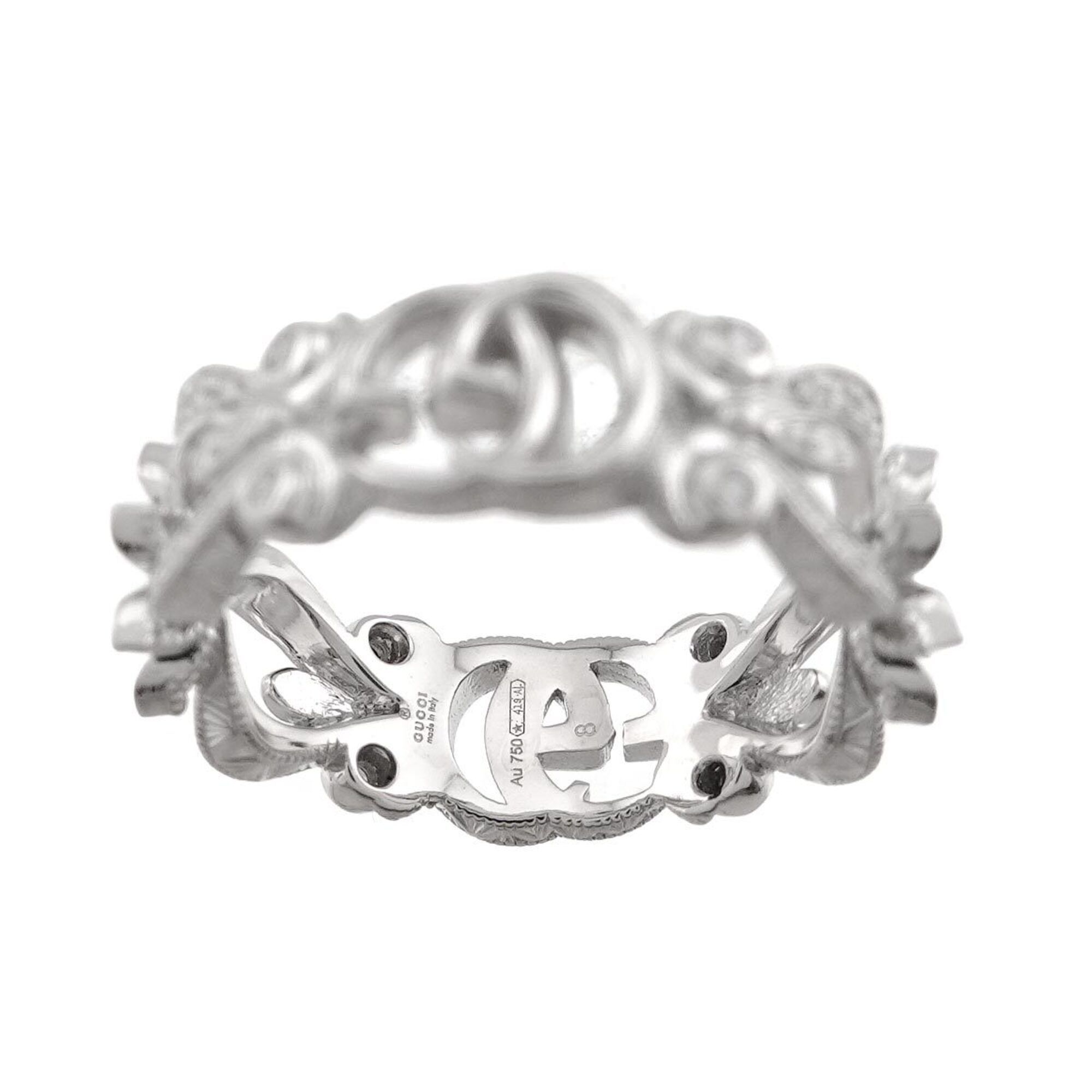 White Gold (18K) Band Ring (Pre-Owned) - Gucci - Modalova