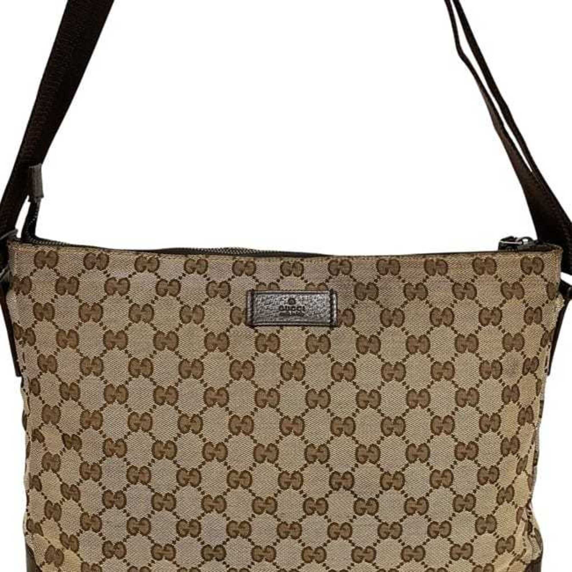 Gg Canvas Leather Shoulder Bag (Pre-Owned) - Gucci - Modalova