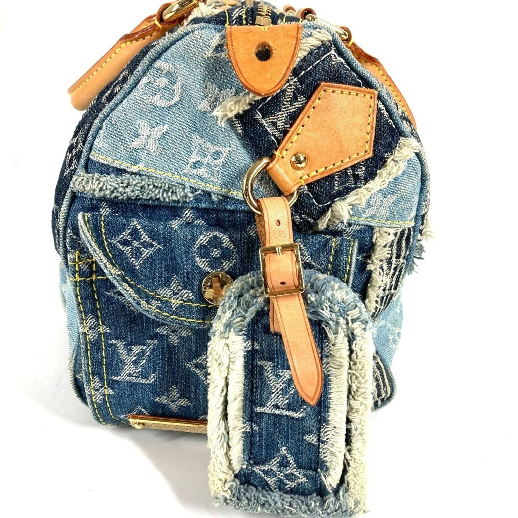 Monogram Denim Canvas Boston Bag Handbag (Pre-Owned) - Louis Vuitton - Modalova