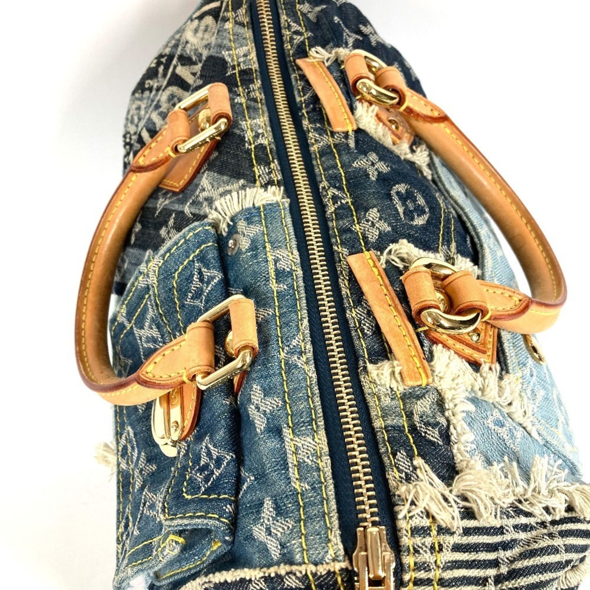 Monogram Denim Canvas Boston Bag Handbag (Pre-Owned) - Louis Vuitton - Modalova